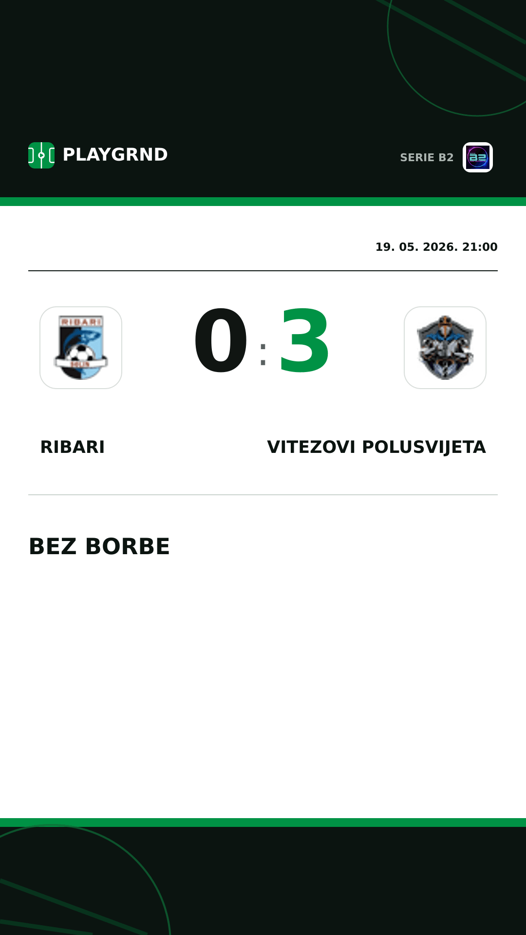 Instagram slika: Ribari 0:3 Vitezovi Polusvijeta