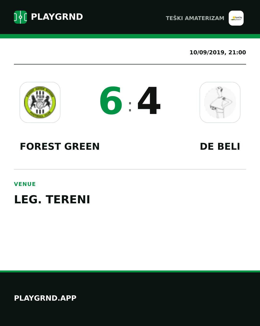 Instagram artwork: Forest Green 6:4 DE Beli