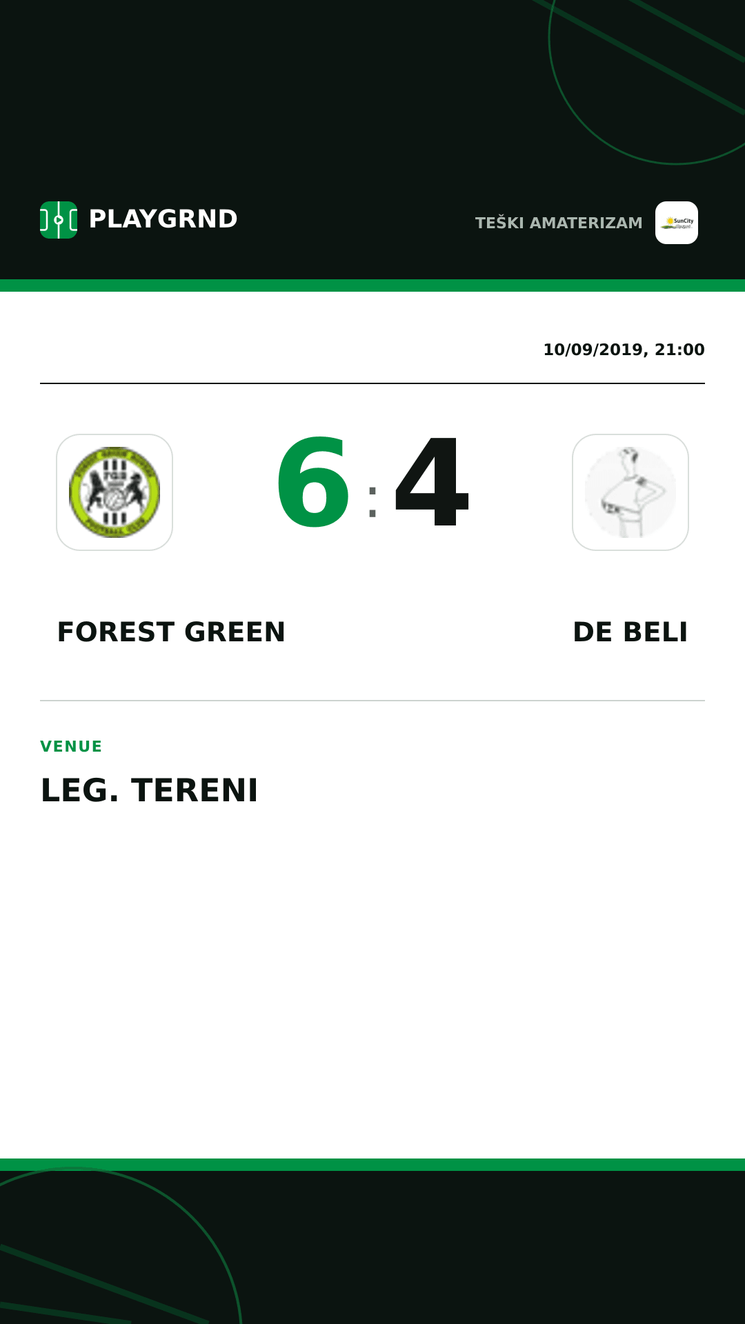Instagram artwork: Forest Green 6:4 DE Beli