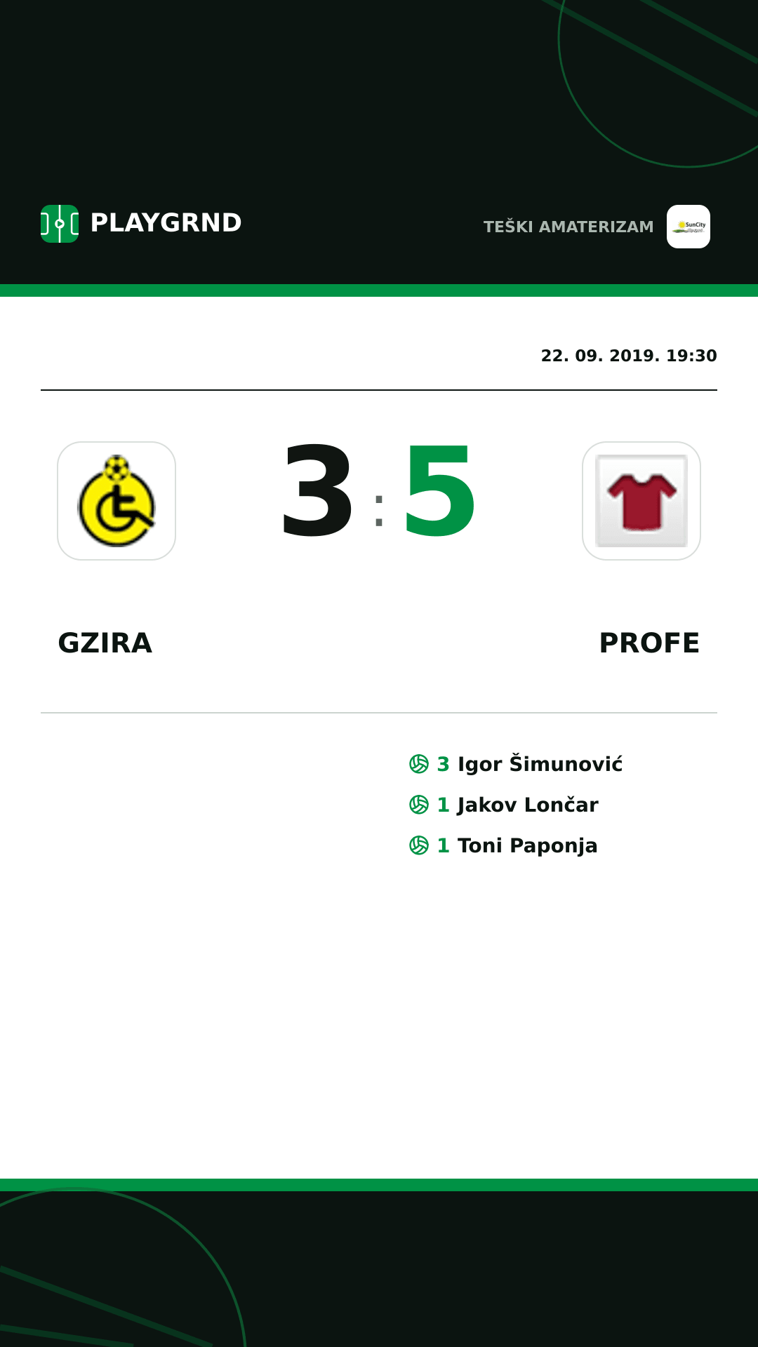 Instagram slika: Gzira 3:5 Profe