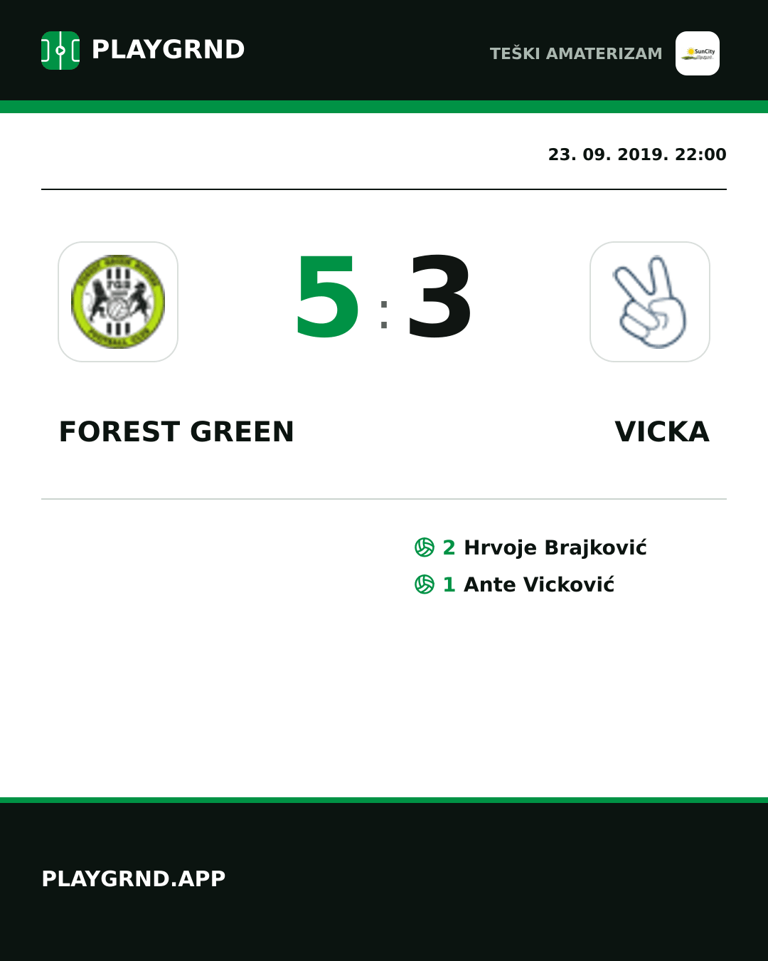 Instagram slika: Forest Green 5:3 Vicka
