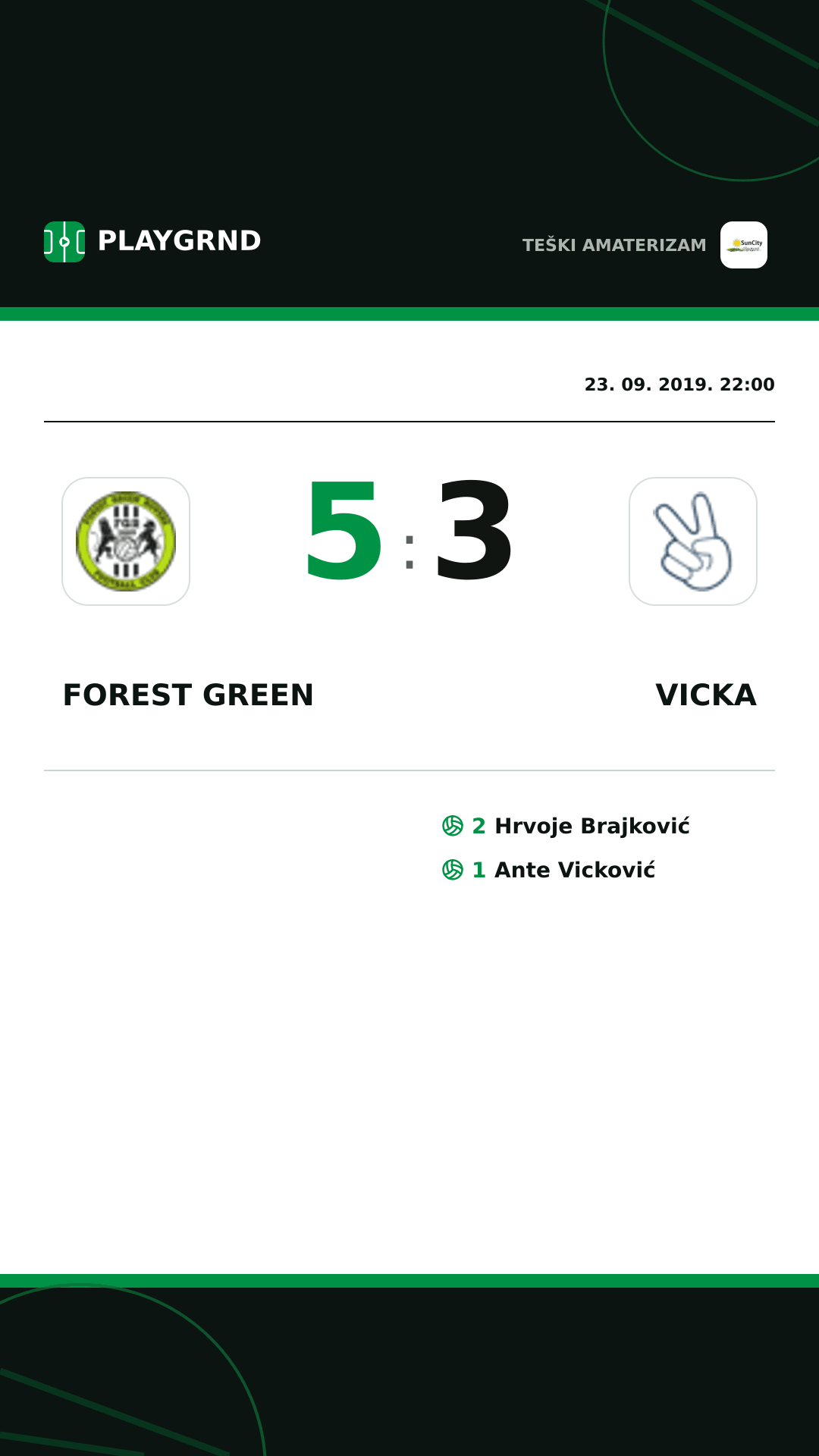 Instagram slika: Forest Green 5:3 Vicka