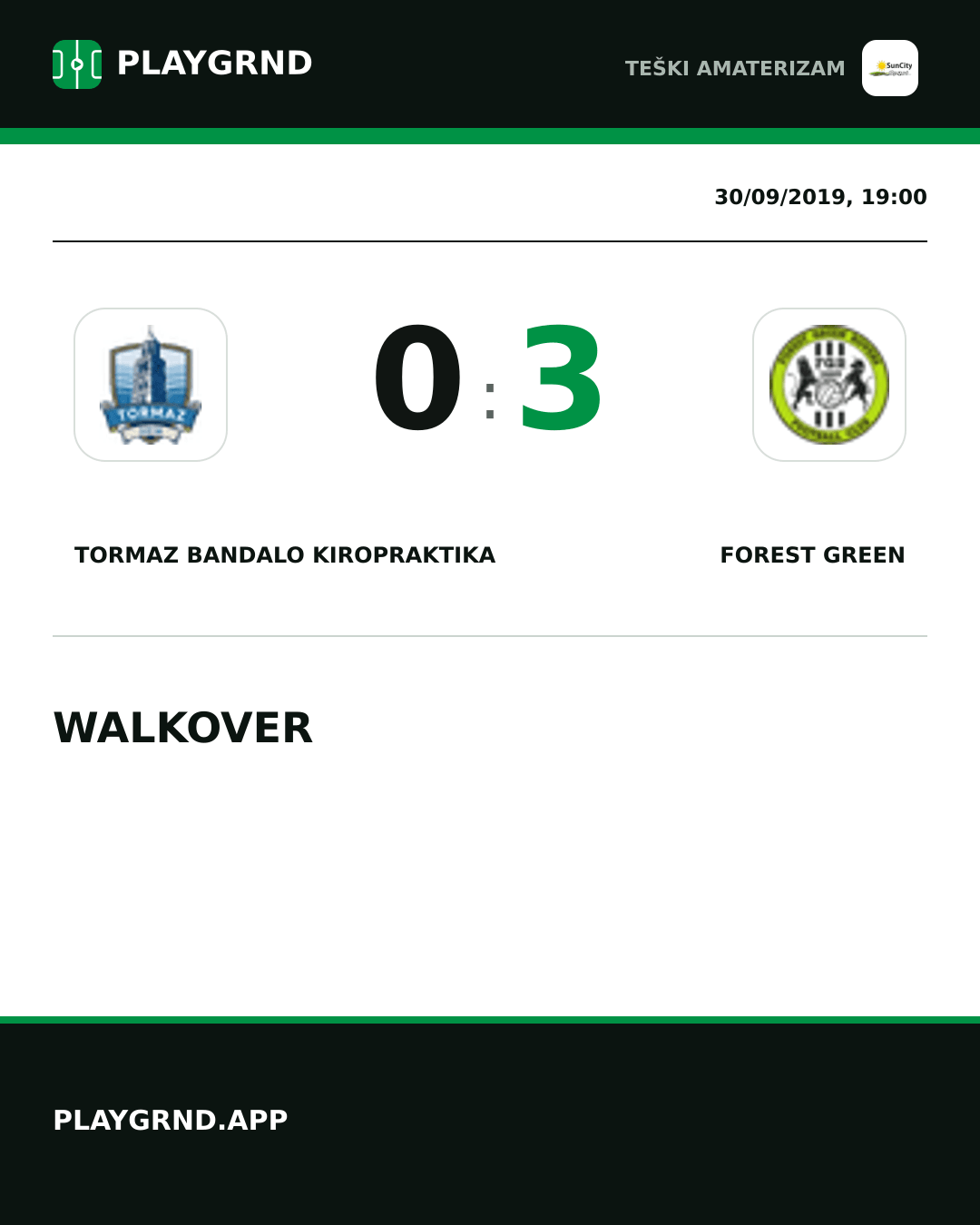 Instagram artwork: Tormaz Bandalo Kiropraktika 0:3 Forest Green