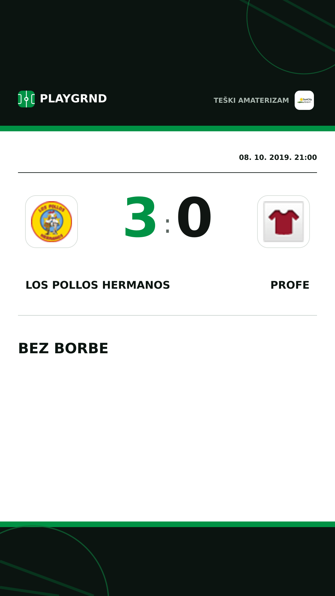 Instagram slika: Los Pollos Hermanos 3:0 Profe