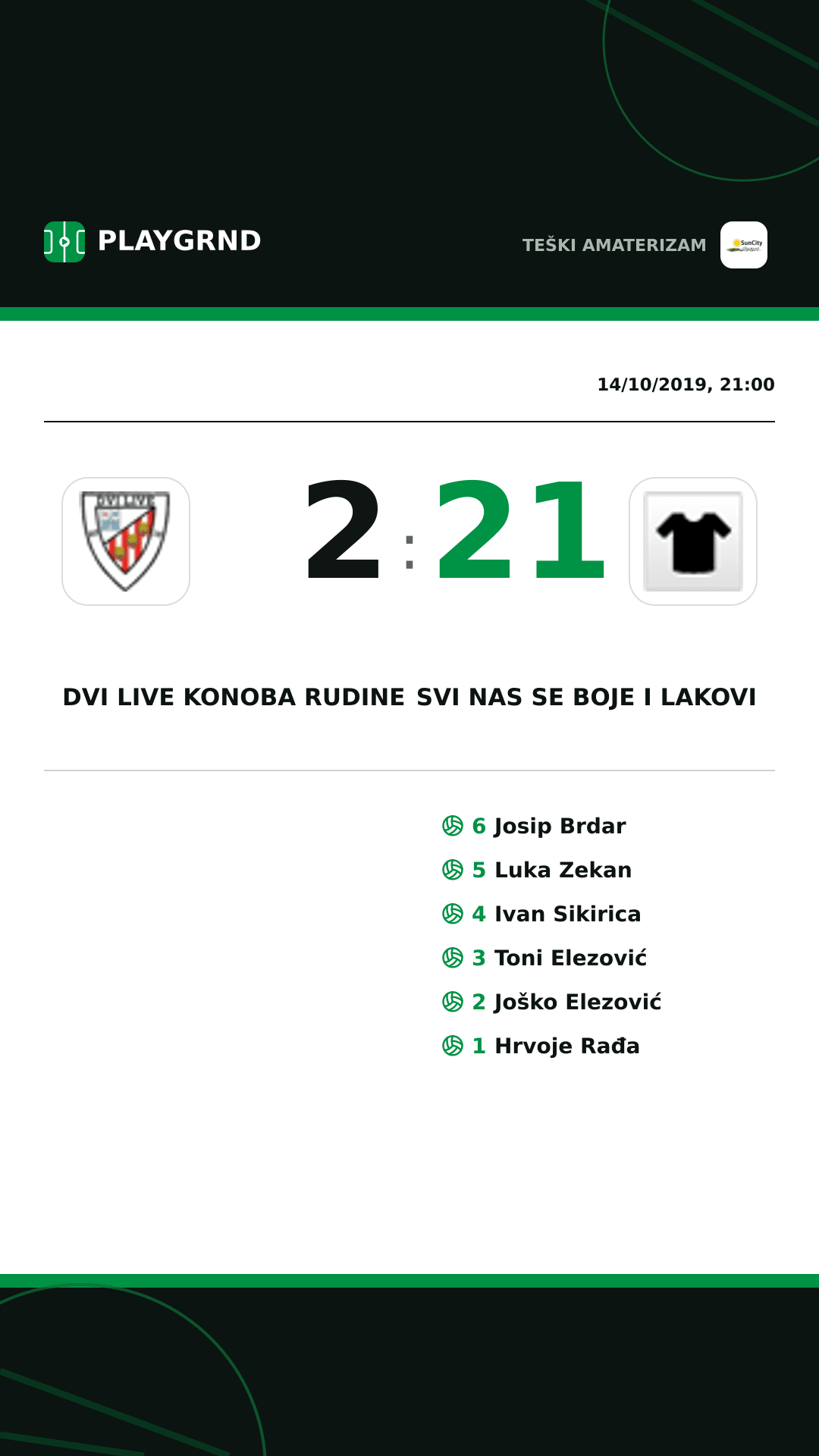 Instagram artwork: Dvi Live Konoba Rudine 2:21 Svi nas se boje i lakovi