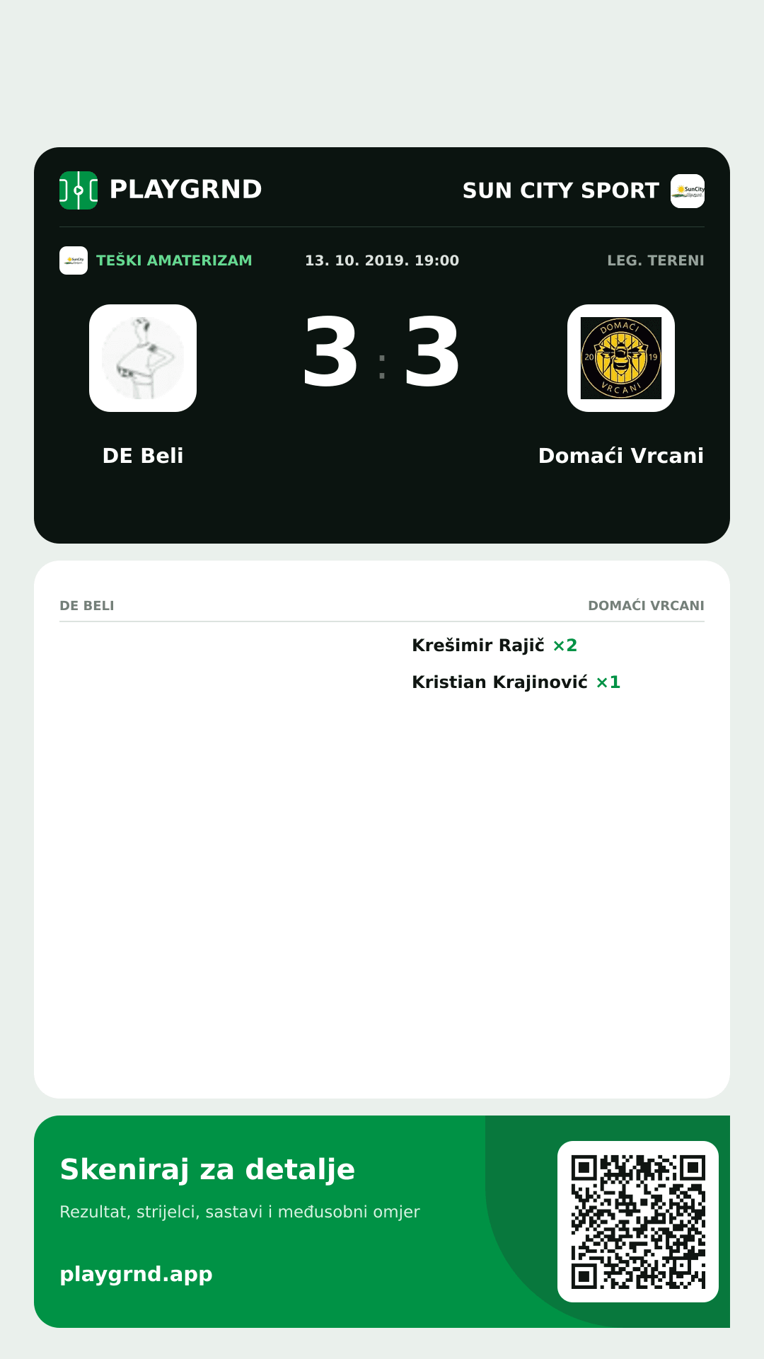 Story image: DE Beli 3:3 Domaći Vrcani