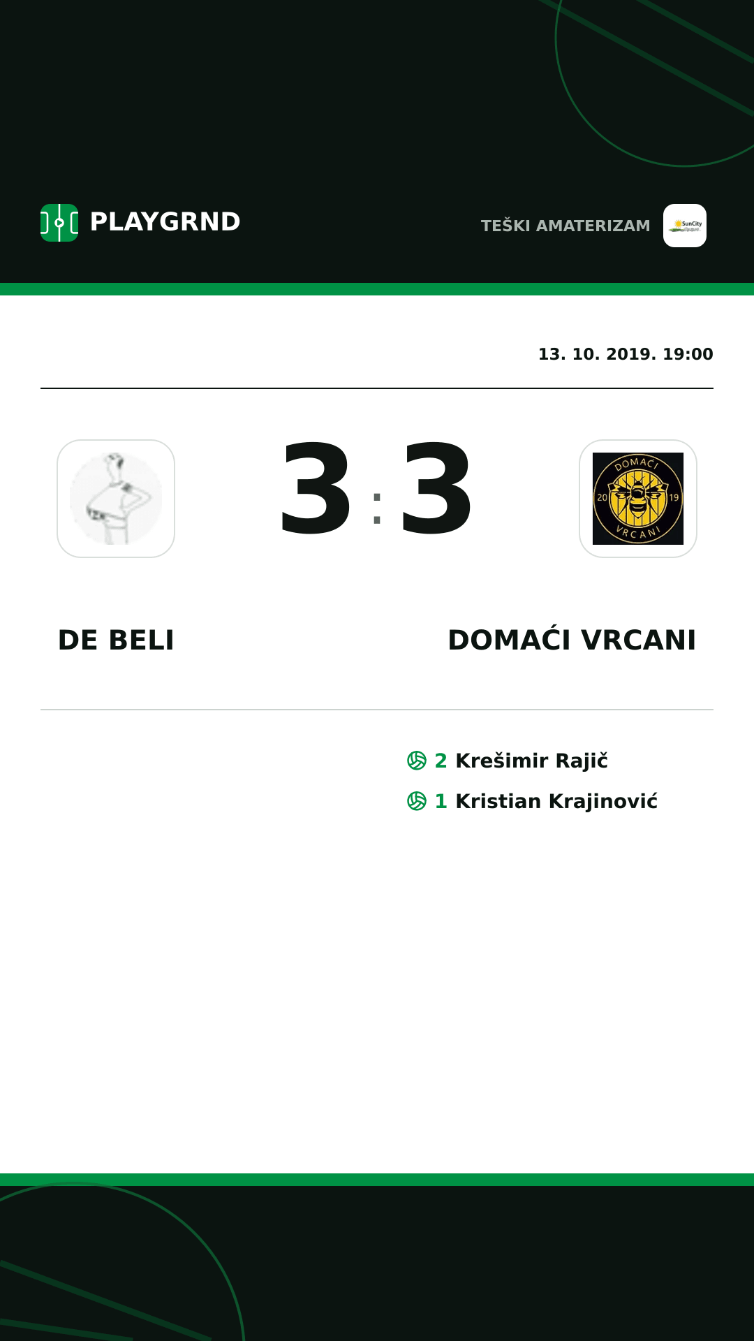 Instagram slika: DE Beli 3:3 Domaći Vrcani