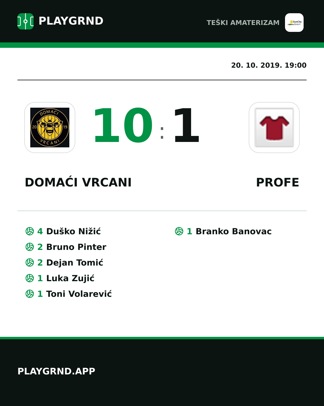 Instagram slika: Domaći Vrcani 10:1 Profe