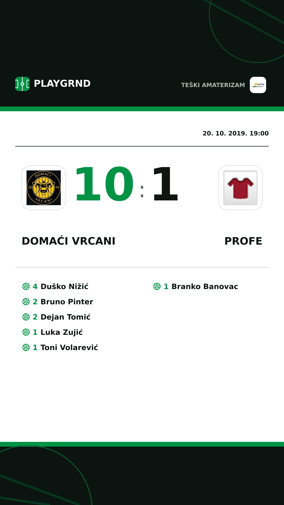 Instagram slika: Domaći Vrcani 10:1 Profe