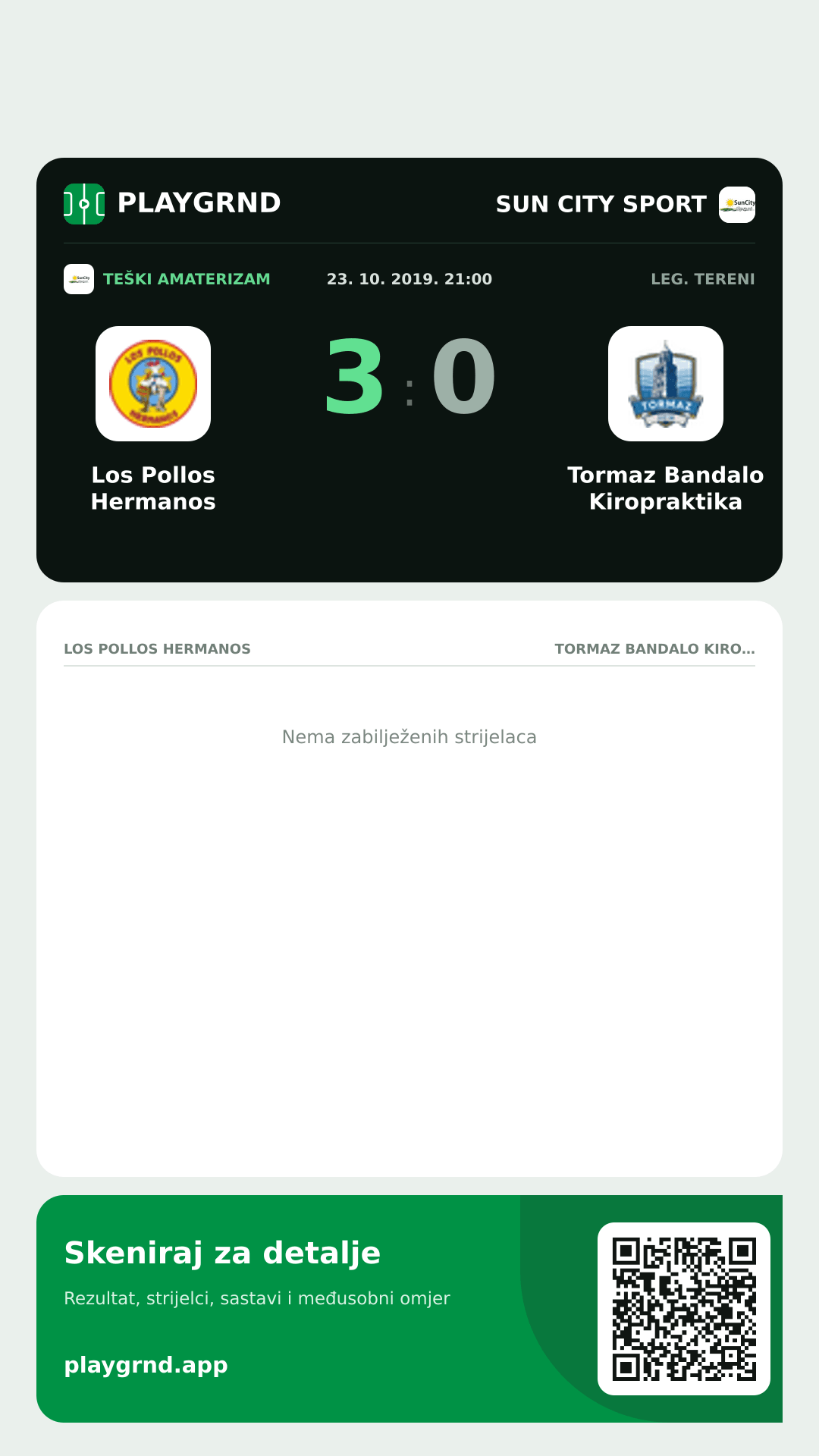Story image: Los Pollos Hermanos 3:0 Tormaz Bandalo Kiropraktika