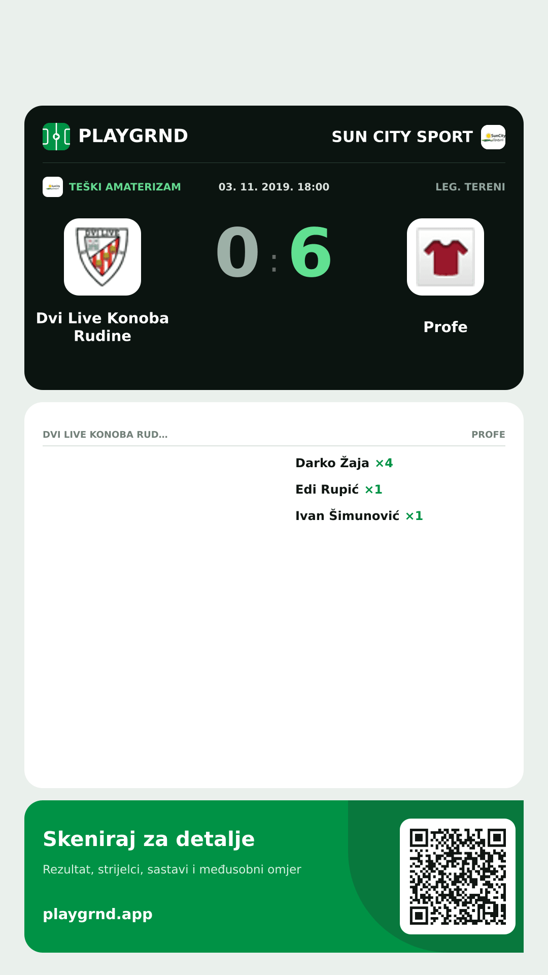 Story slika: Dvi Live Konoba Rudine 0:6 Profe