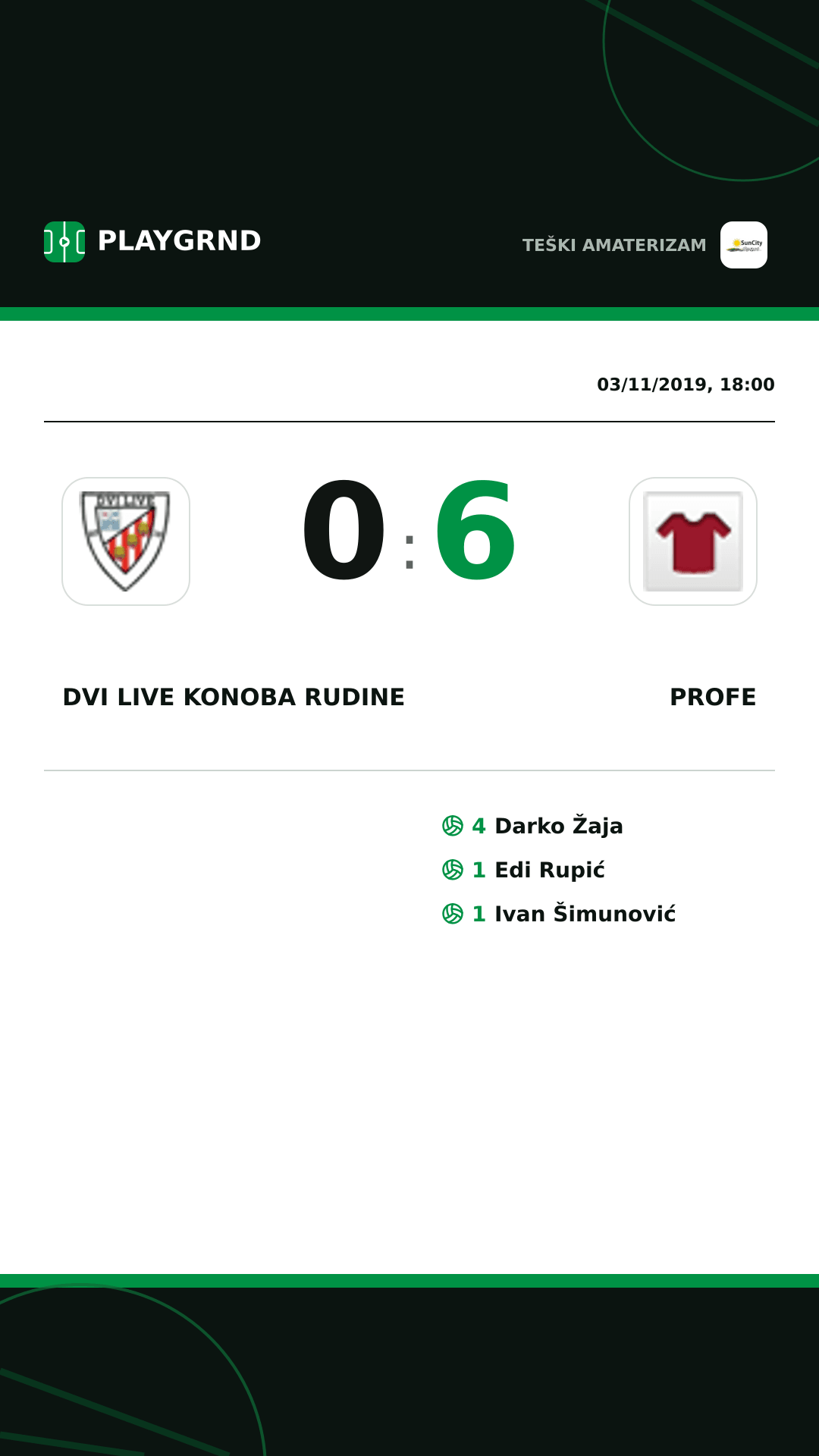 Instagram artwork: Dvi Live Konoba Rudine 0:6 Profe