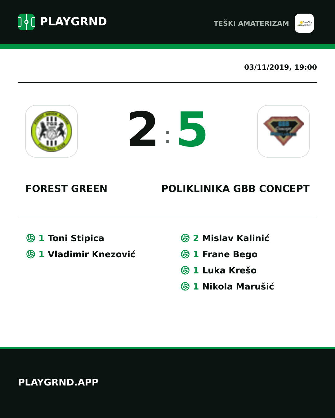 Instagram artwork: Forest Green 2:5 Poliklinika Gbb Concept