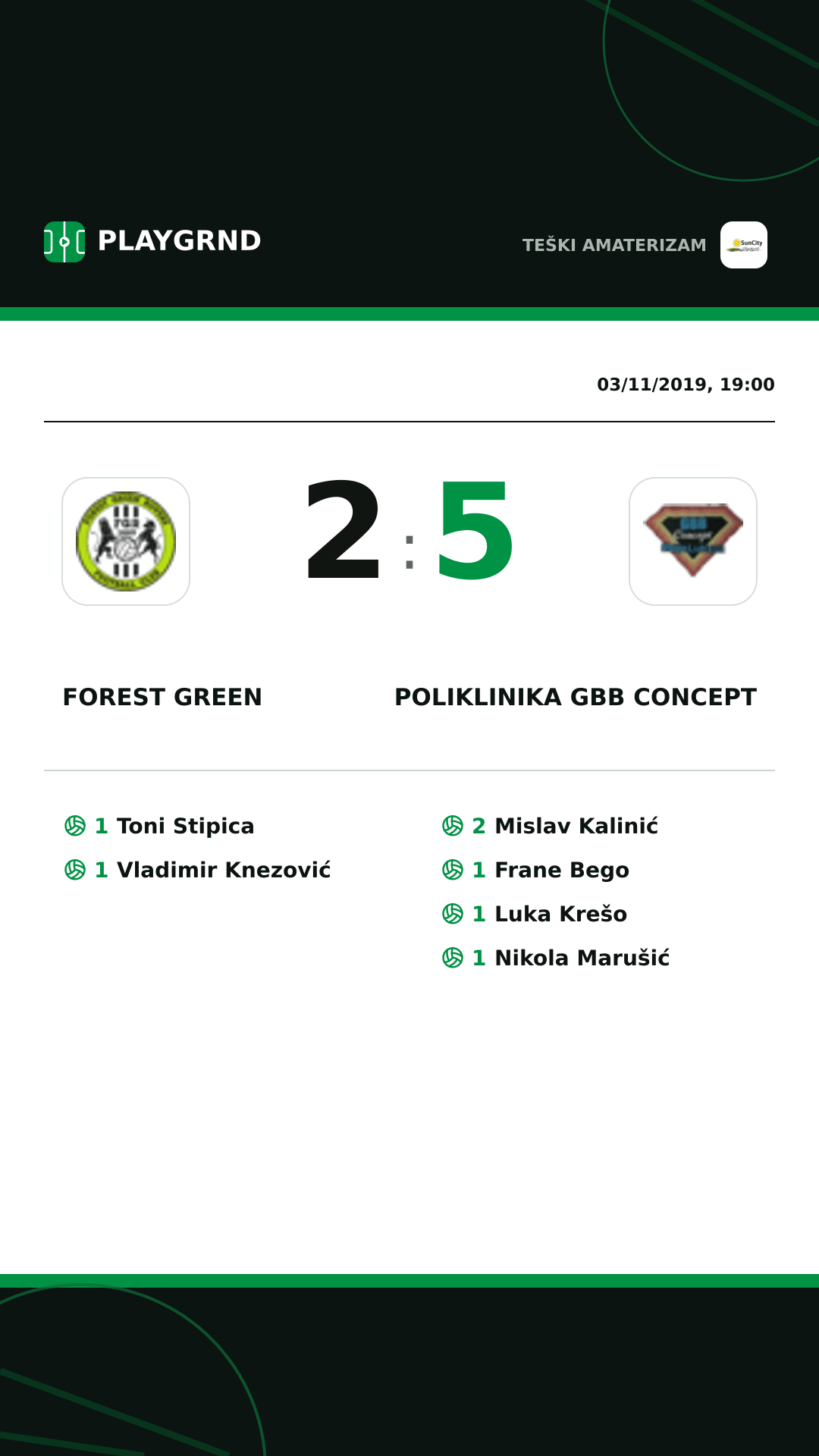 Instagram artwork: Forest Green 2:5 Poliklinika Gbb Concept