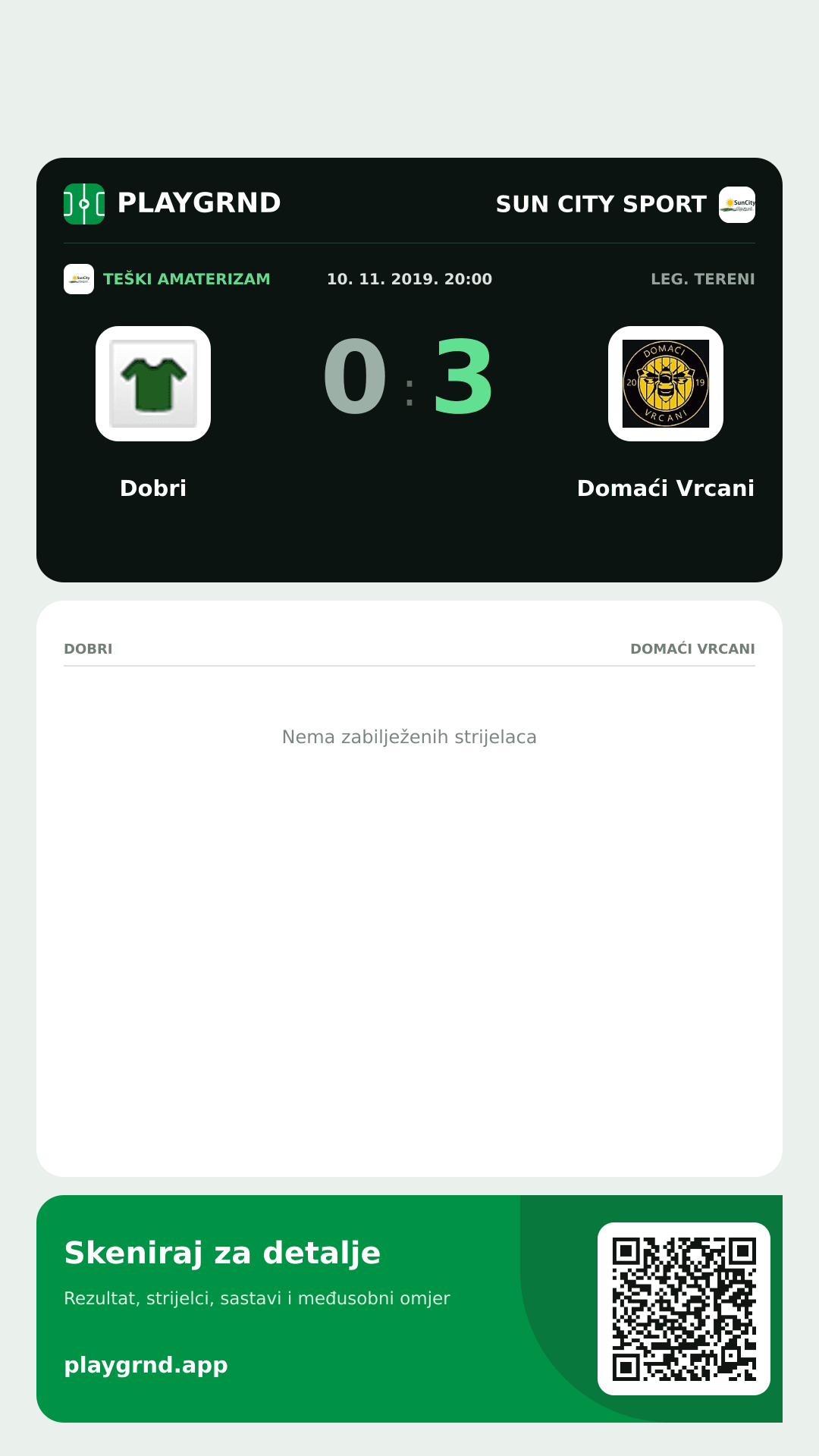 Story slika: Dobri 0:3 Domaći Vrcani
