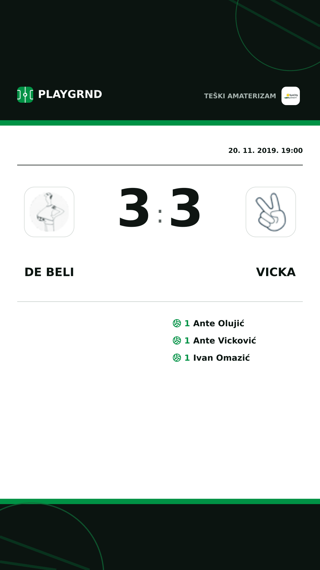 Instagram slika: DE Beli 3:3 Vicka