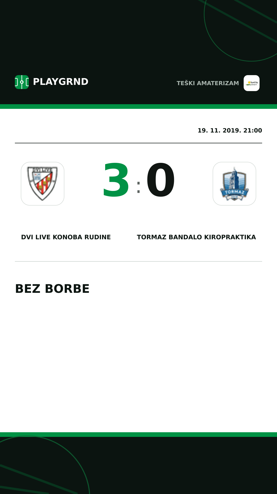 Instagram slika: Dvi Live Konoba Rudine 3:0 Tormaz Bandalo Kiropraktika