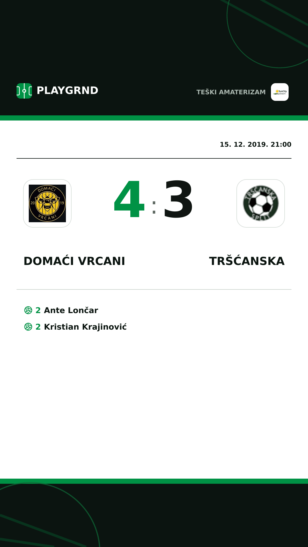 Instagram slika: Domaći Vrcani 4:3 Tršćanska
