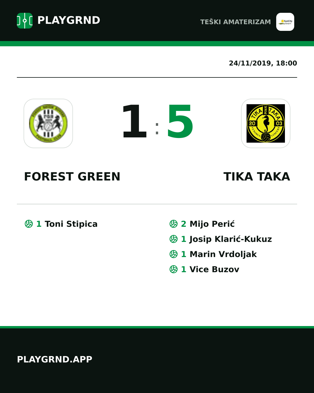 Instagram artwork: Forest Green 1:5 Tika Taka