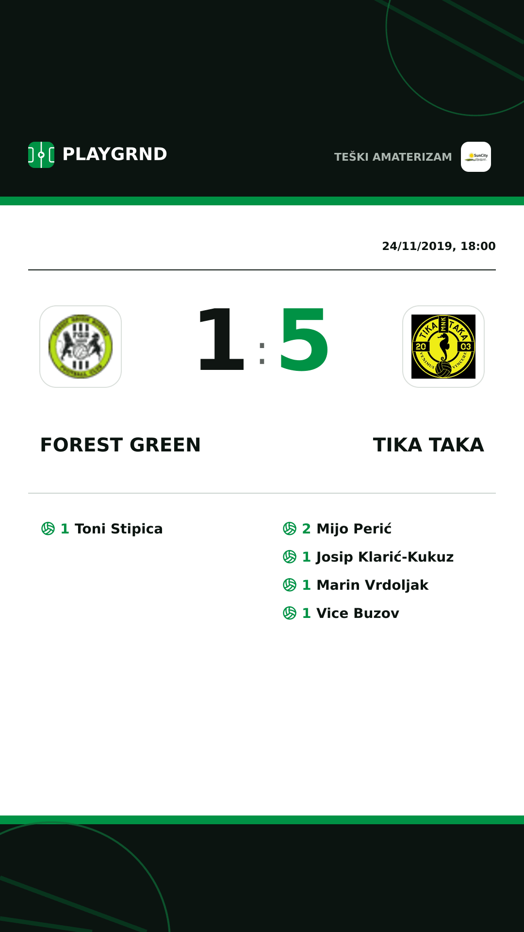 Instagram artwork: Forest Green 1:5 Tika Taka