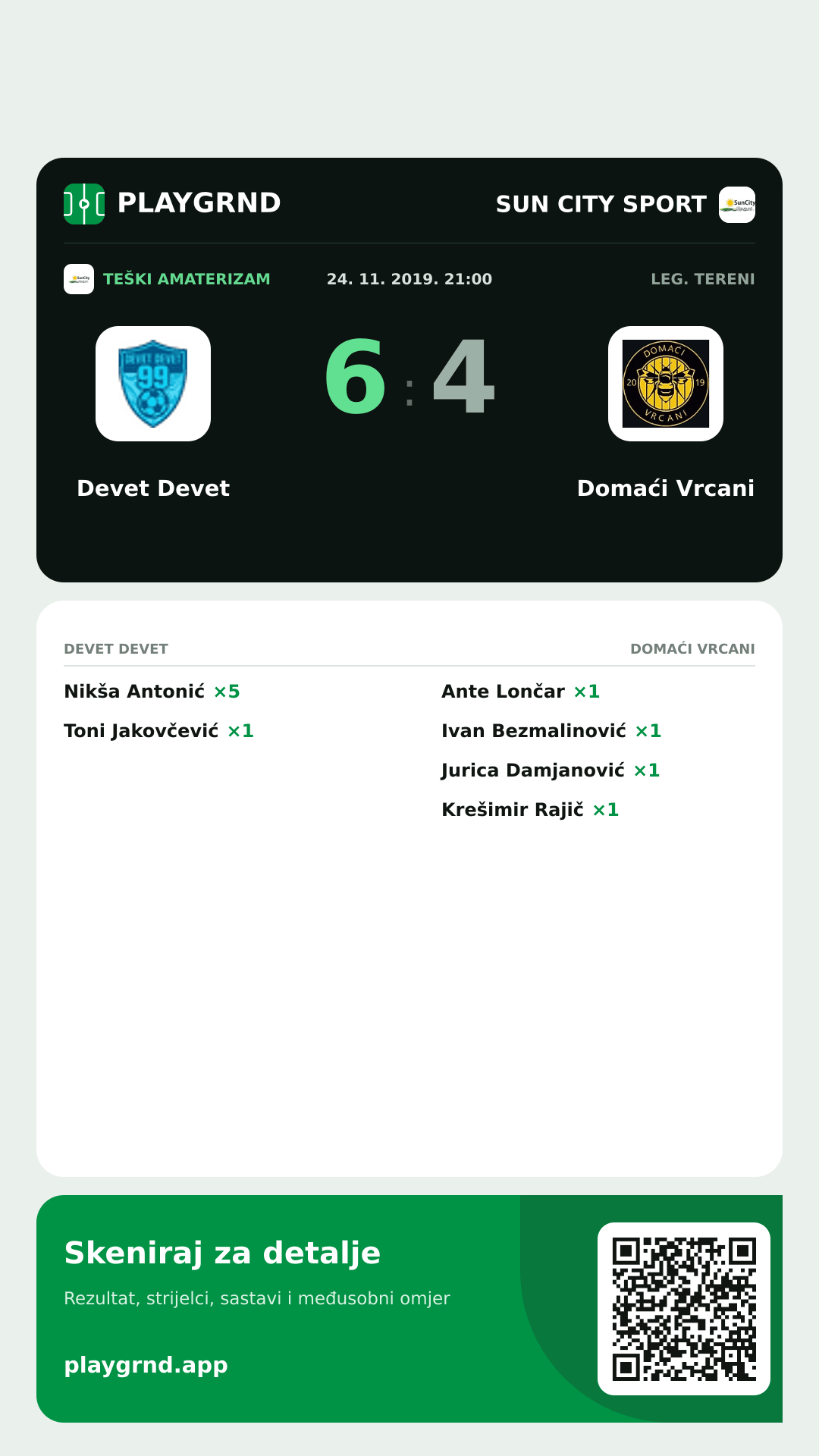 Story slika: Devet Devet 6:4 Domaći Vrcani
