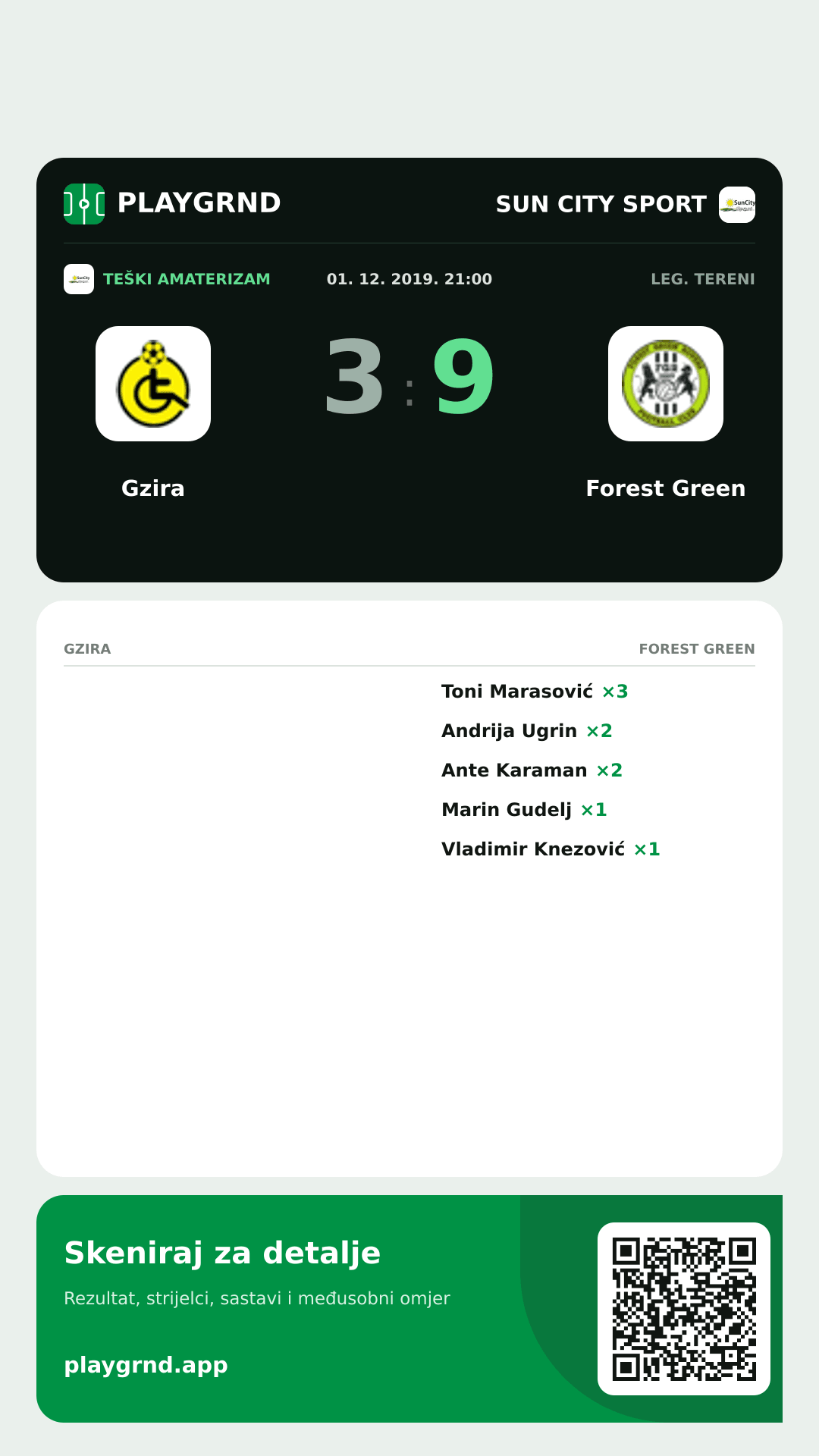 Story image: Gzira 3:9 Forest Green