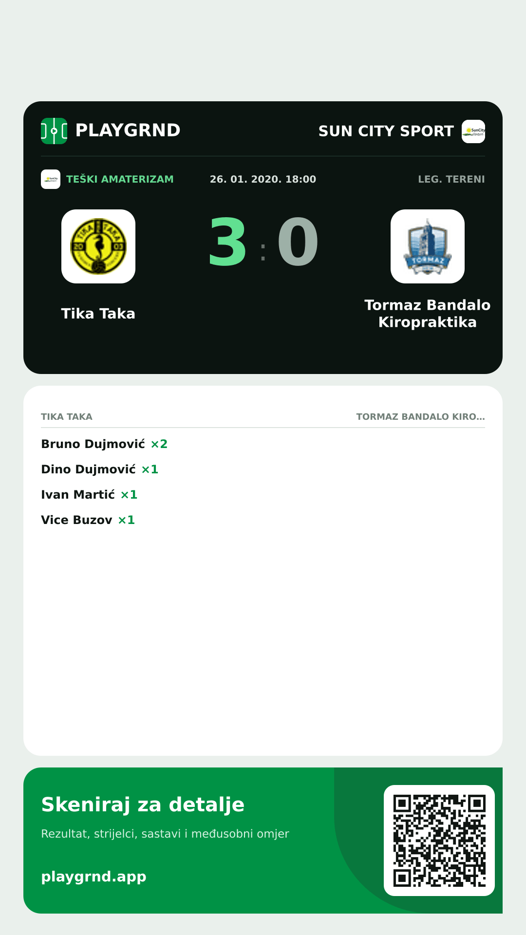 Story image: Tika Taka 3:0 Tormaz Bandalo Kiropraktika