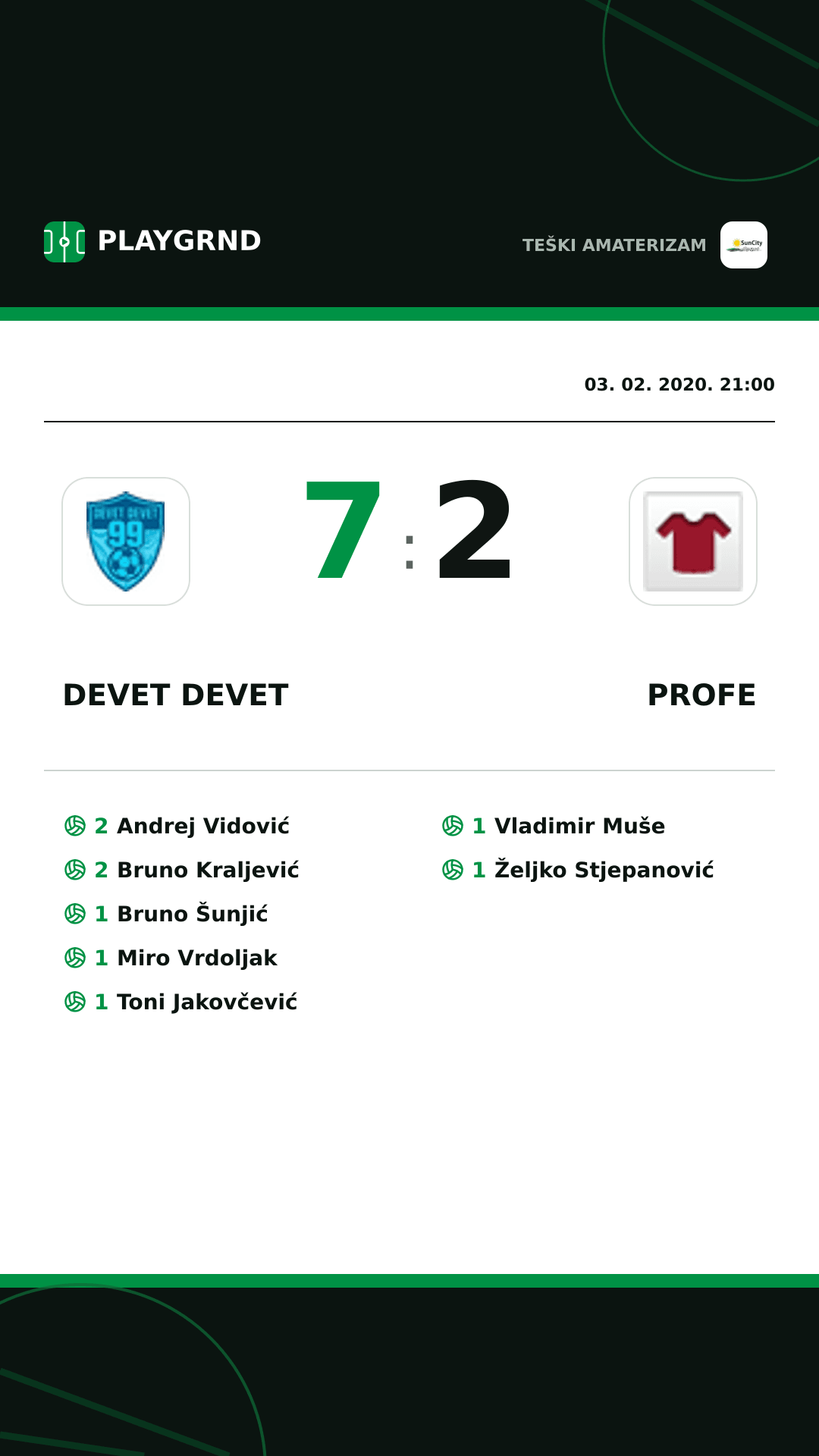Instagram slika: Devet Devet 7:2 Profe