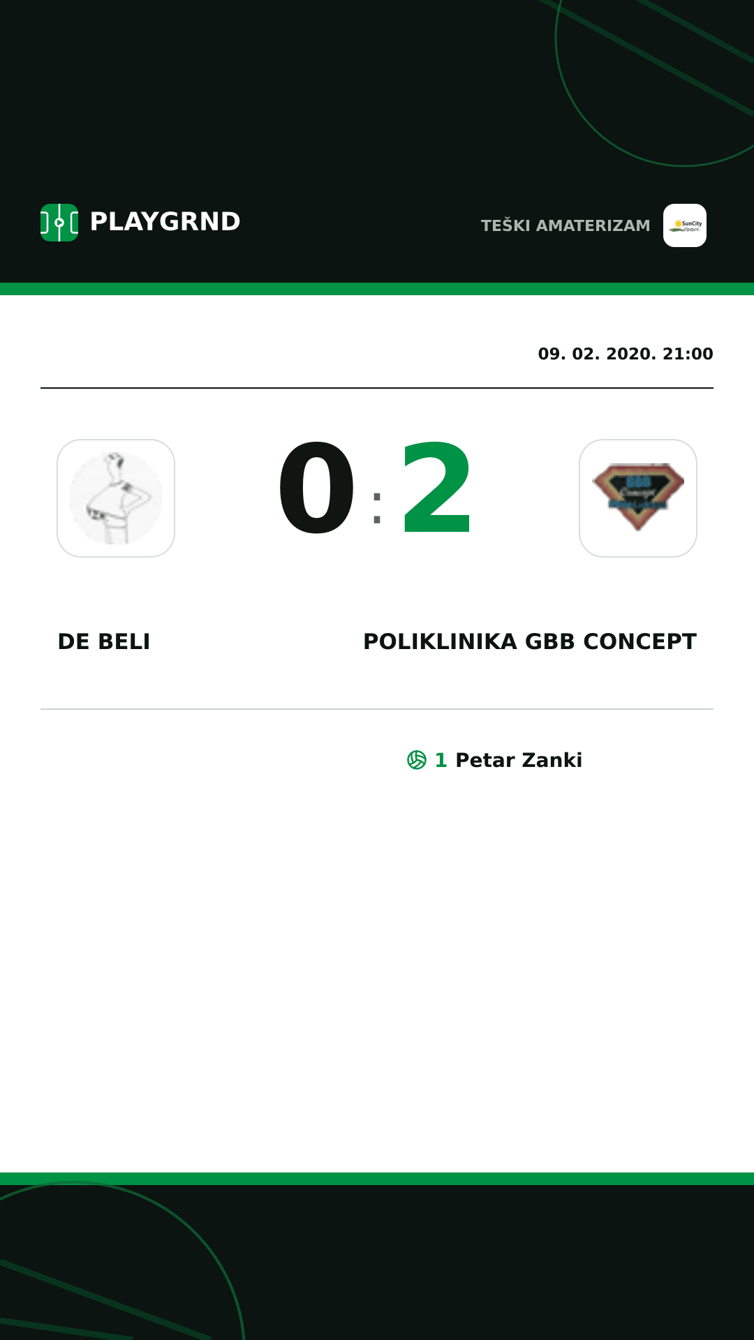 Instagram slika: DE Beli 0:2 Poliklinika Gbb Concept