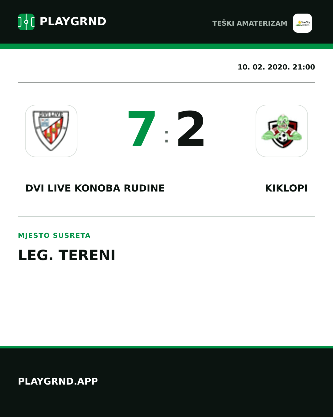 Instagram slika: Dvi Live Konoba Rudine 7:2 Kiklopi