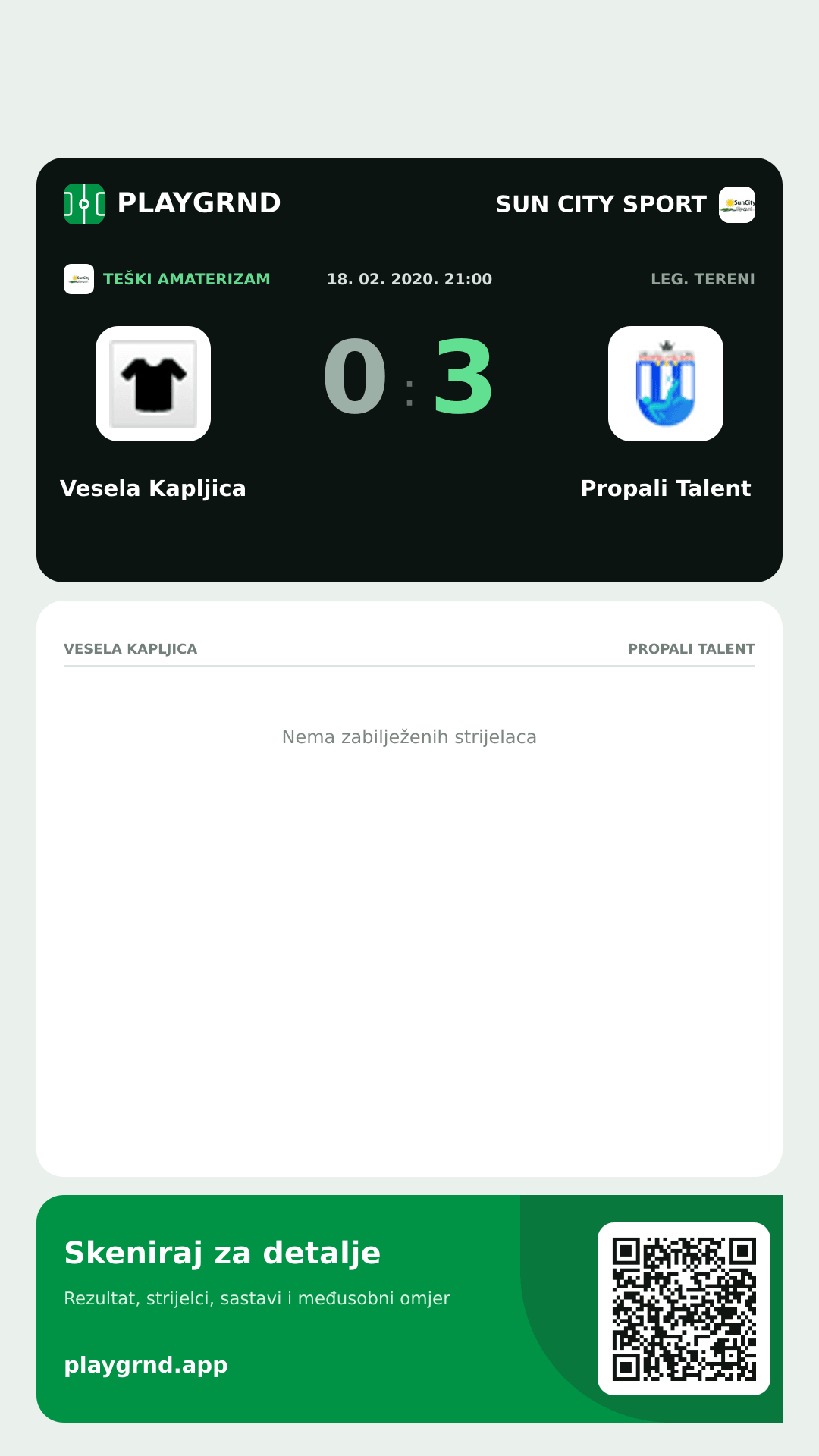 Story slika: Vesela Kapljica 0:3 Propali Talent