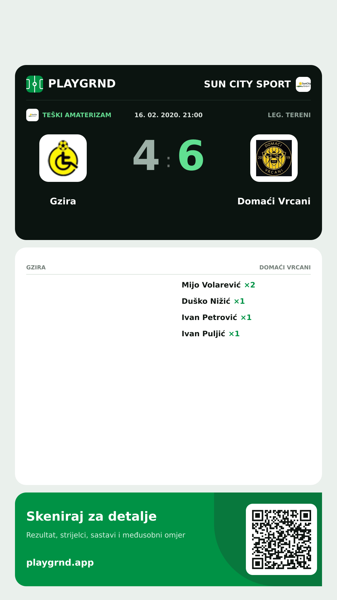 Story image: Gzira 4:6 Domaći Vrcani