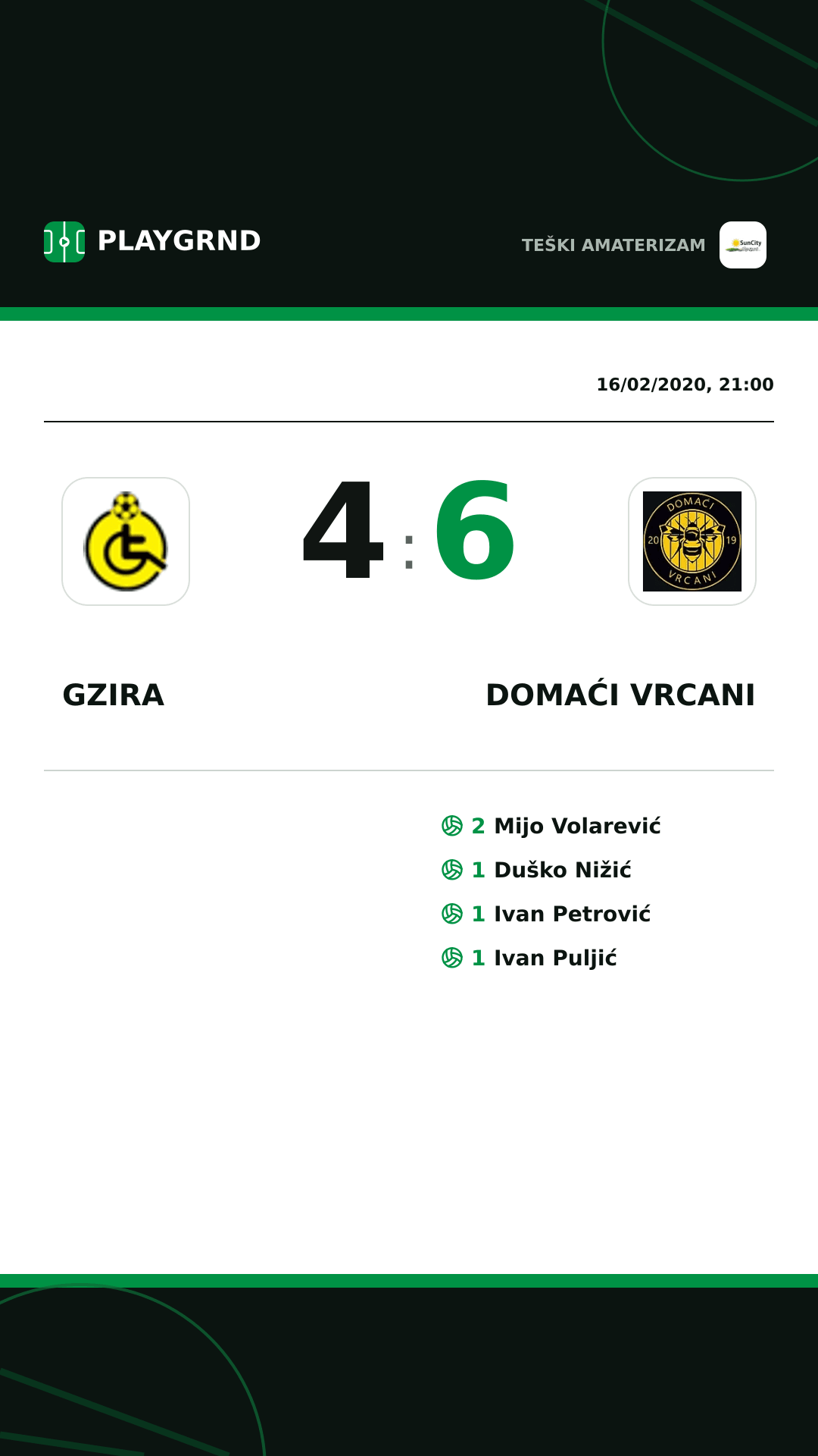 Instagram artwork: Gzira 4:6 Domaći Vrcani