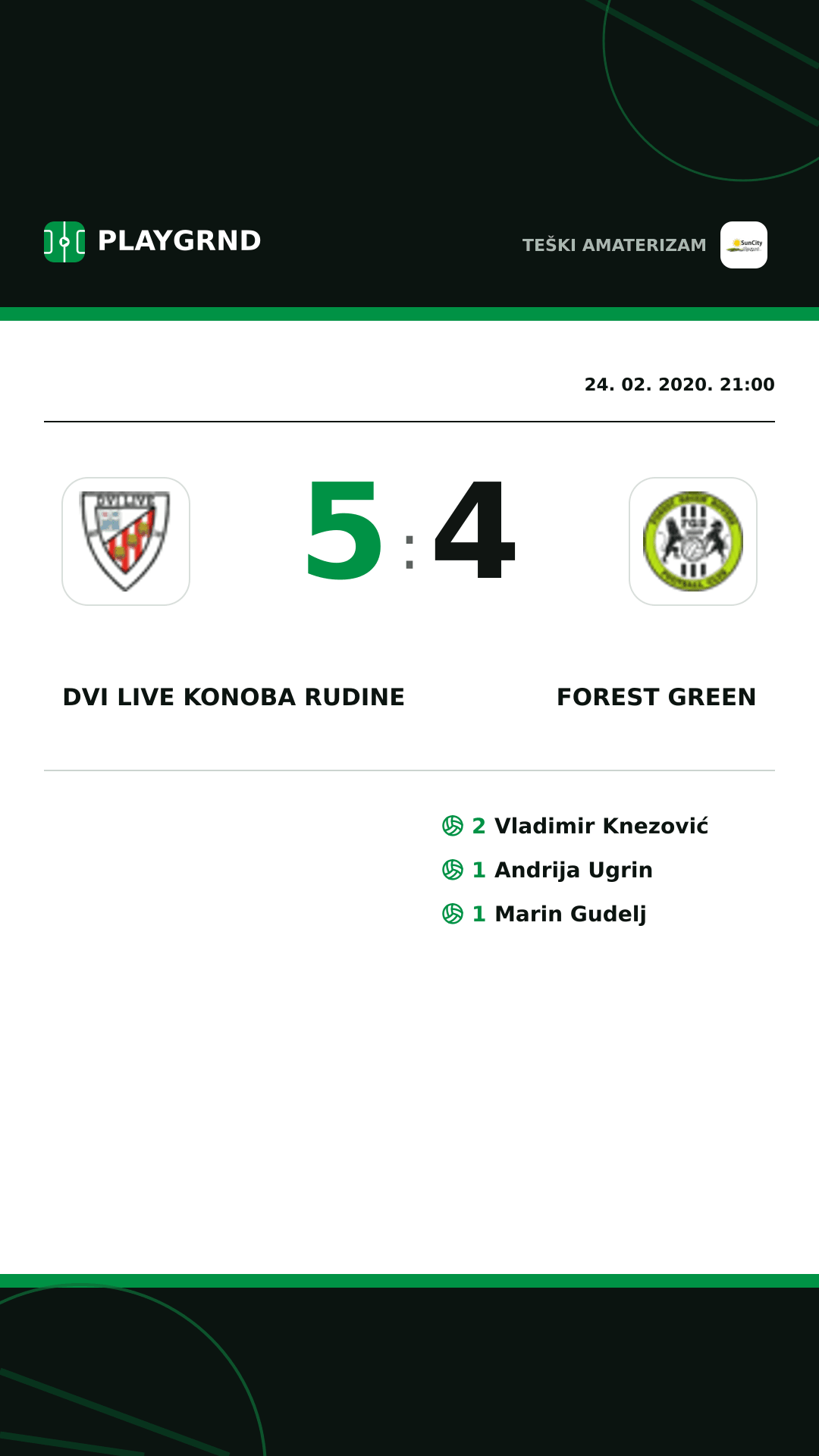 Instagram slika: Dvi Live Konoba Rudine 5:4 Forest Green