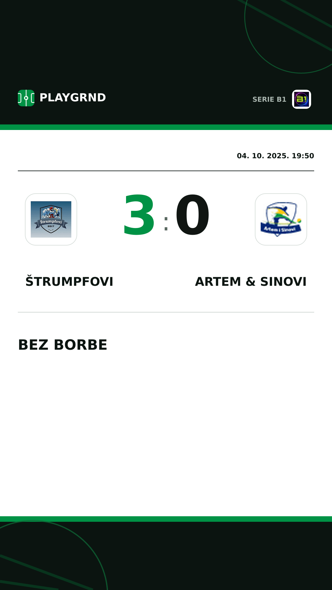 Instagram slika: Štrumpfovi 3:0 Artem & Sinovi