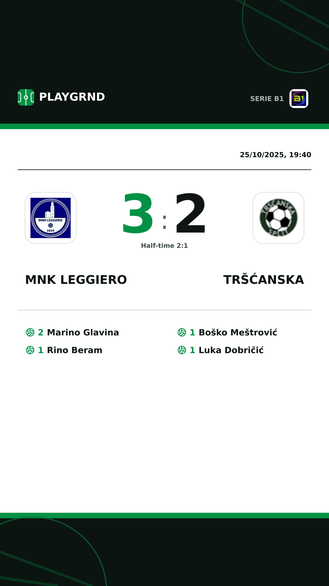 Instagram artwork: MNK Leggiero 3:2 Tršćanska