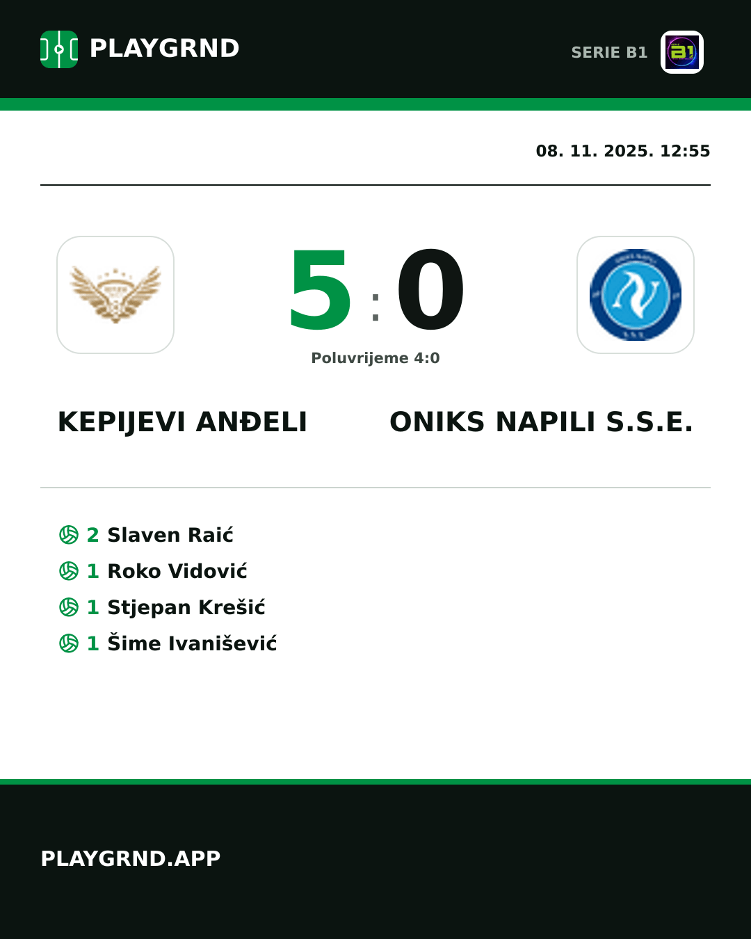 Instagram slika: Kepijevi Anđeli 5:0 Oniks Napili S.S.E.
