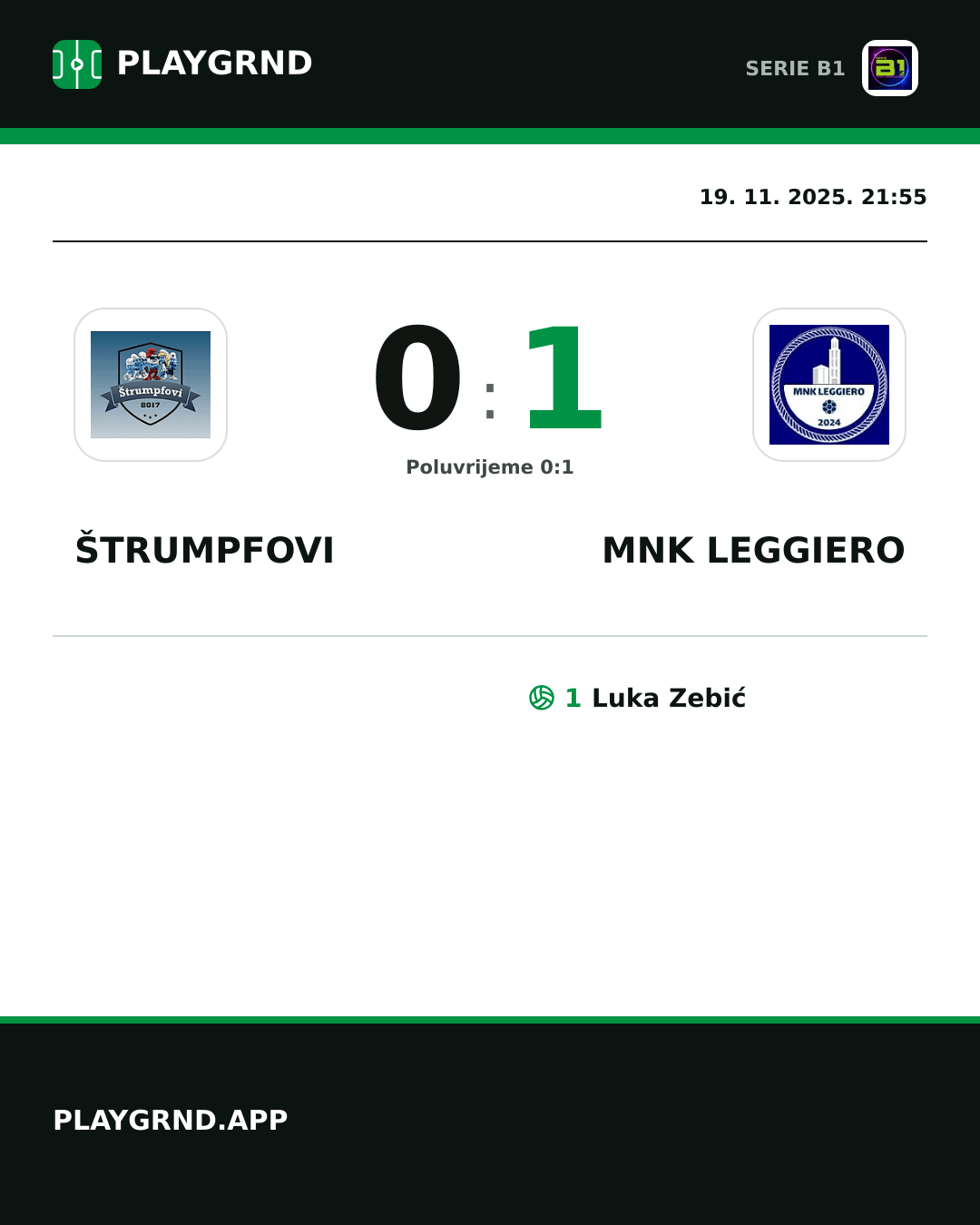 Instagram slika: Štrumpfovi 0:1 MNK Leggiero