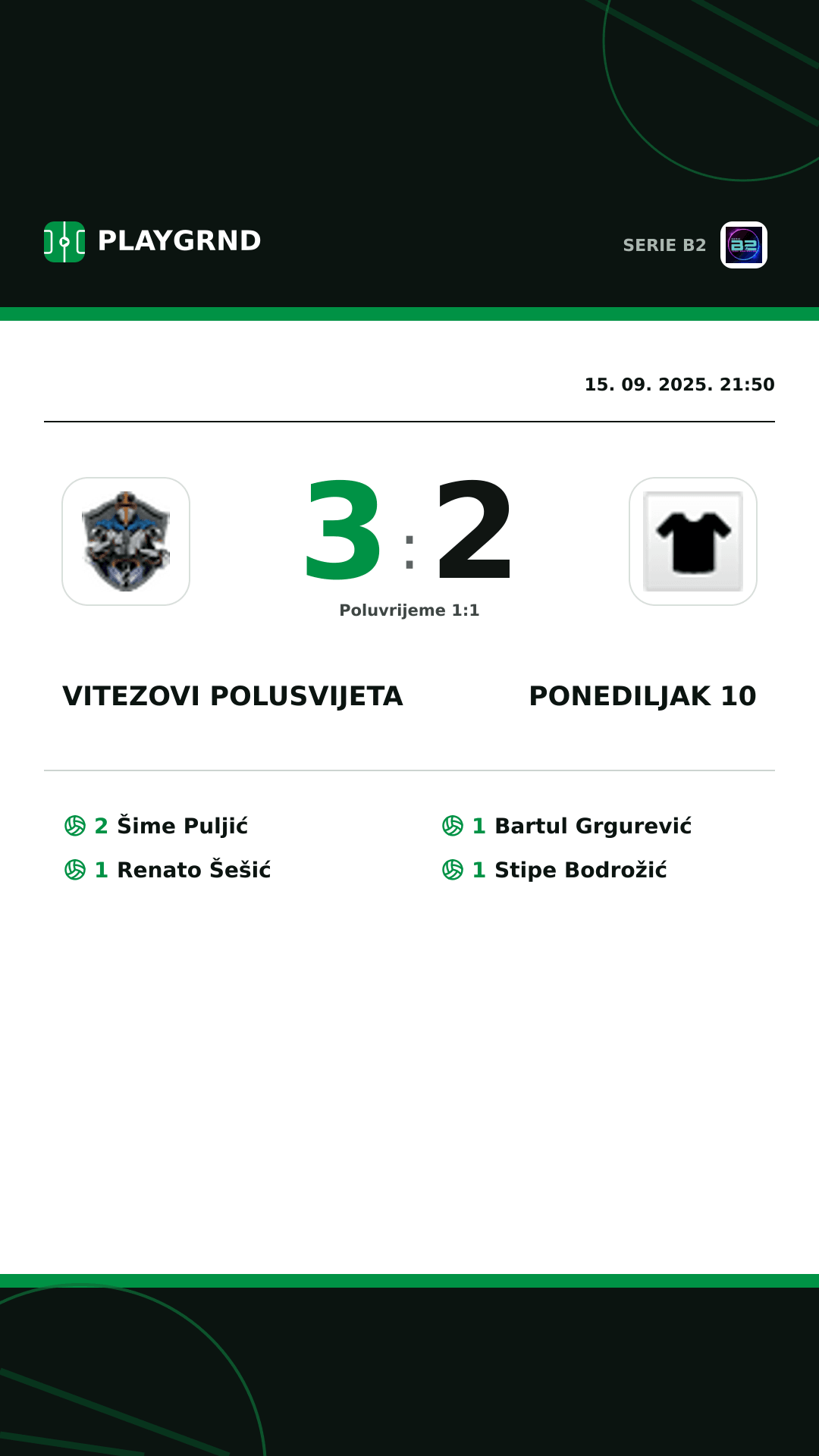 Instagram slika: Vitezovi Polusvijeta 3:2 Ponediljak 10