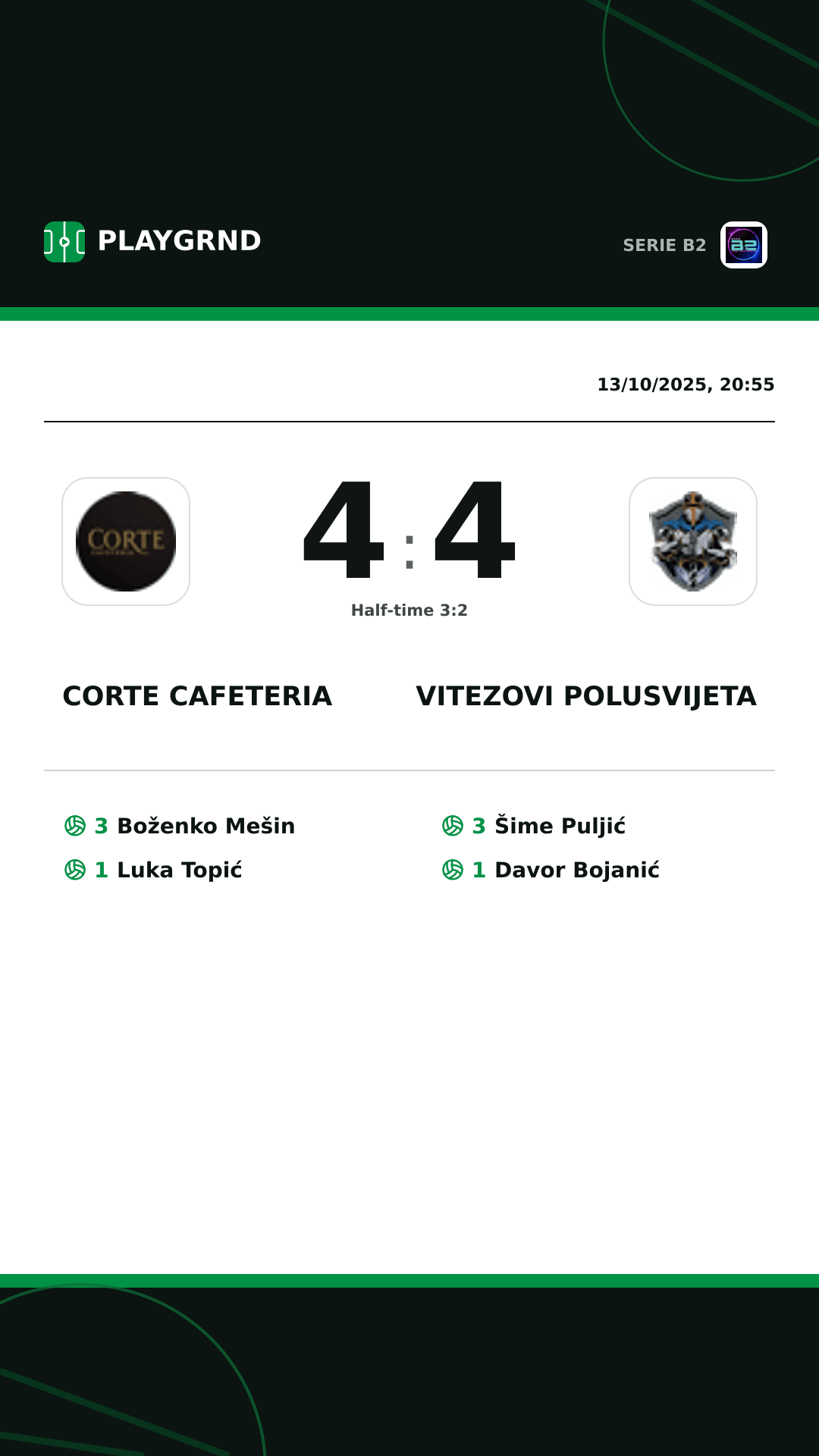 Instagram artwork: Corte Cafeteria 4:4 Vitezovi Polusvijeta