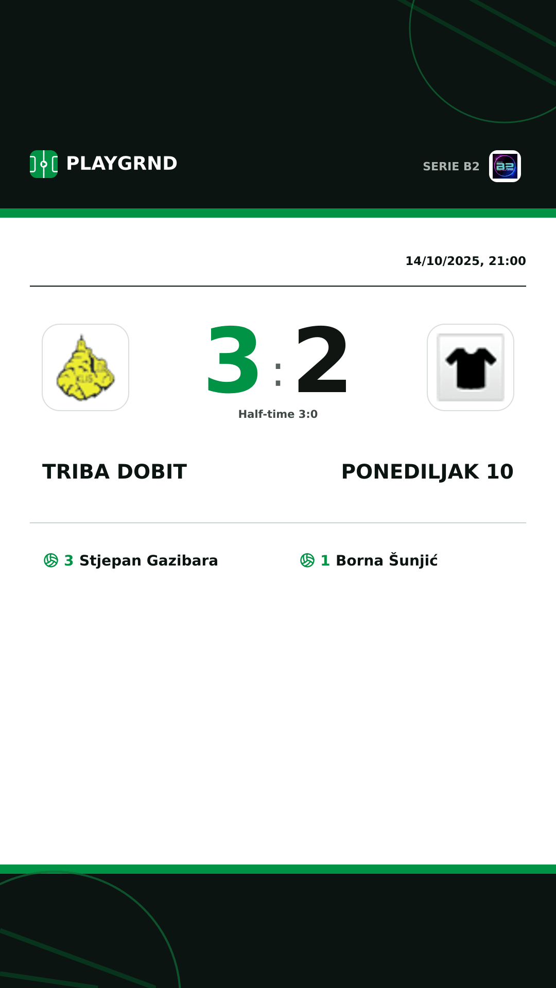 Instagram artwork: Triba Dobit 3:2 Ponediljak 10