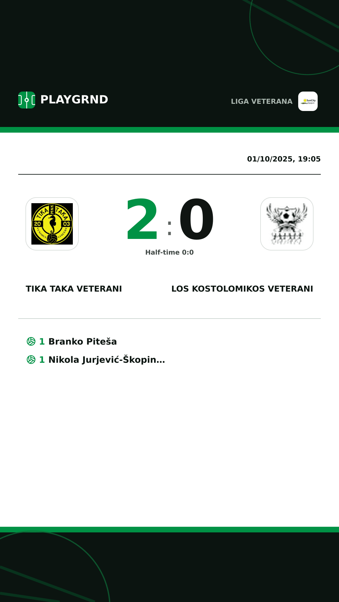 Instagram artwork: Tika Taka Veterani 2:0 Los Kostolomikos Veterani