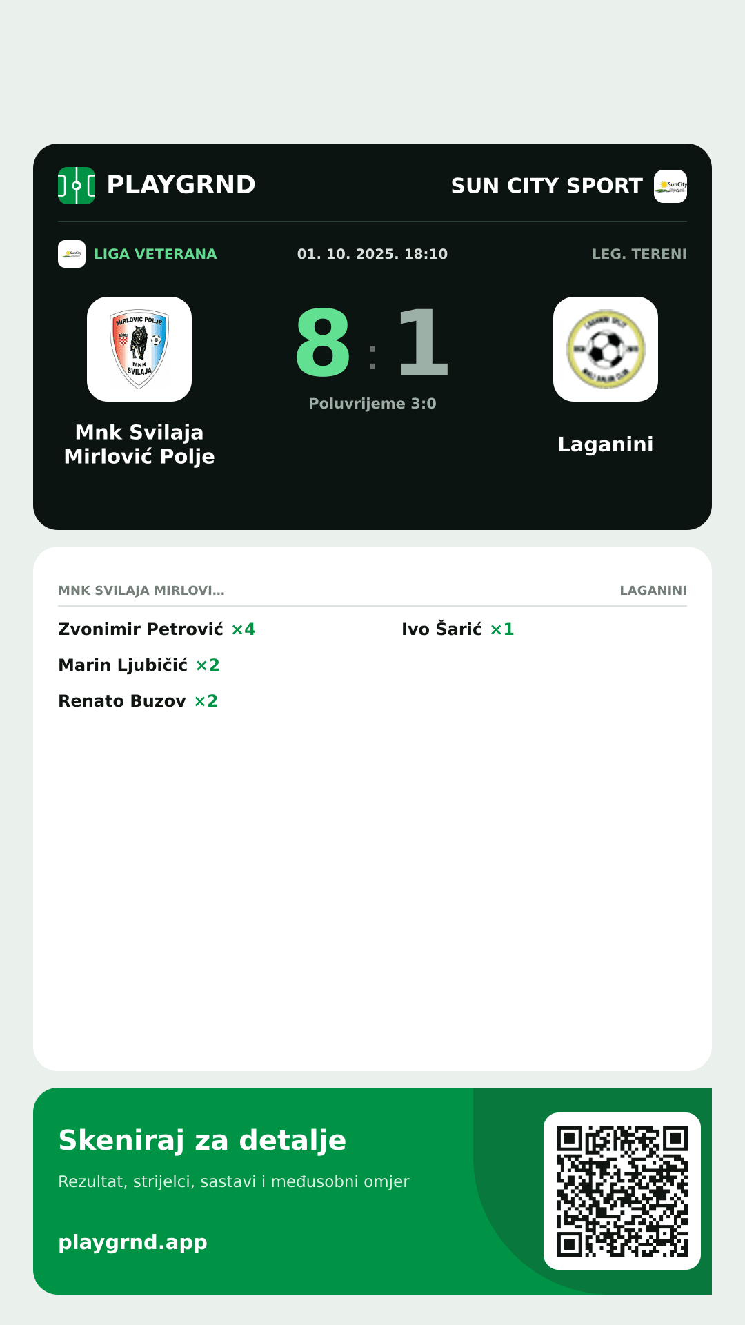 Story slika: Mnk Svilaja Mirlović Polje 8:1 Laganini