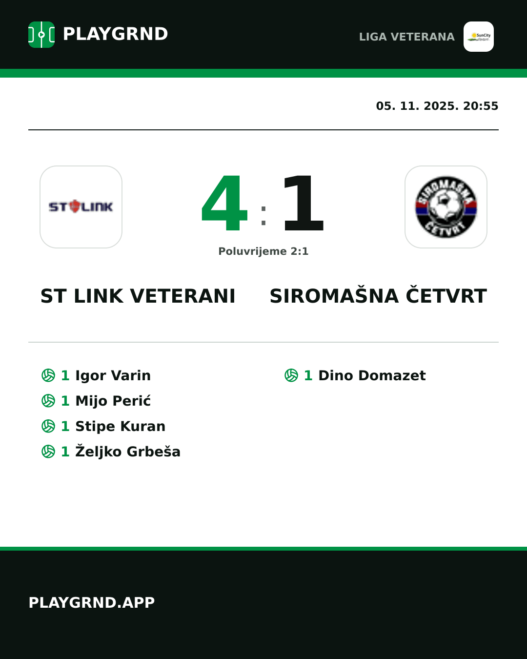 Instagram slika: ST Link Veterani 4:1 Siromašna Četvrt
