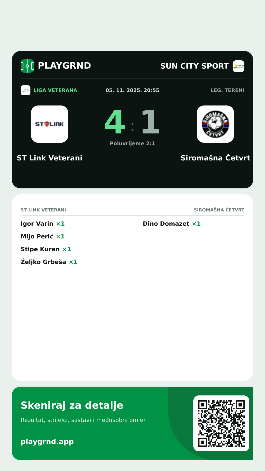 Story slika: ST Link Veterani 4:1 Siromašna Četvrt