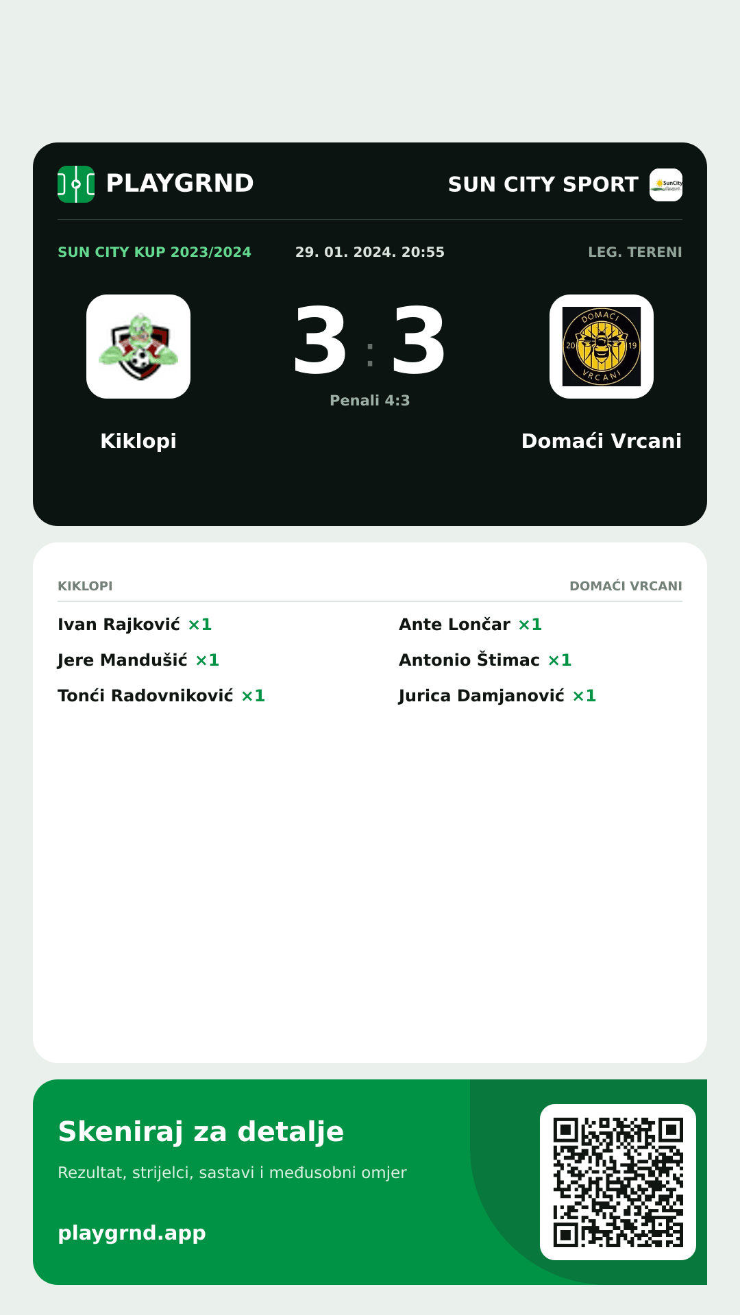 Story image: Kiklopi 3:3 Domaći Vrcani
