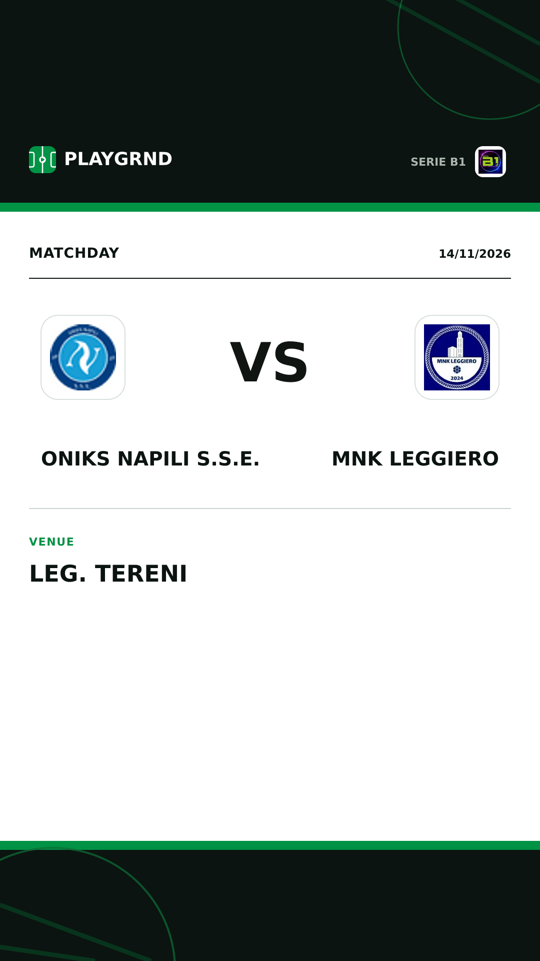 Instagram artwork: Oniks Napili S.S.E. vs MNK Leggiero