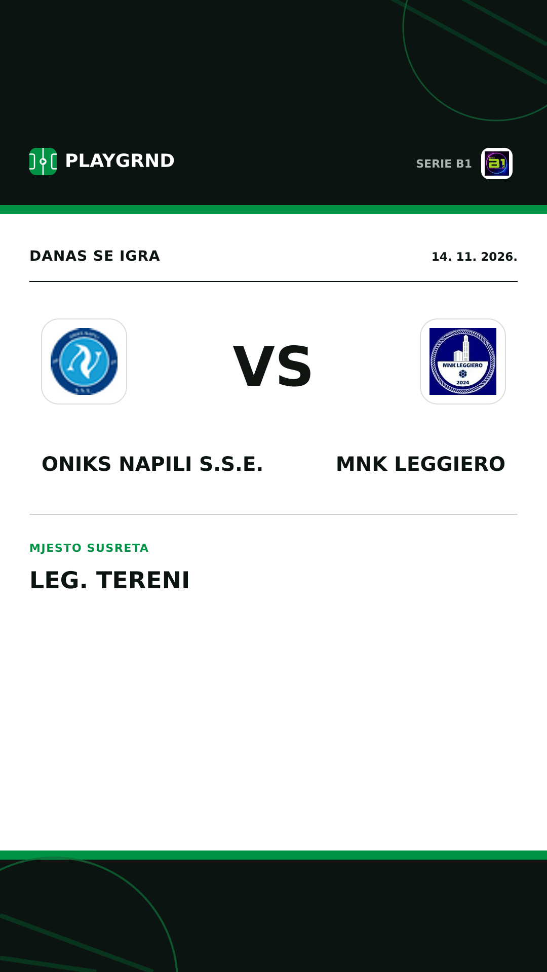 Instagram slika: Oniks Napili S.S.E. vs MNK Leggiero