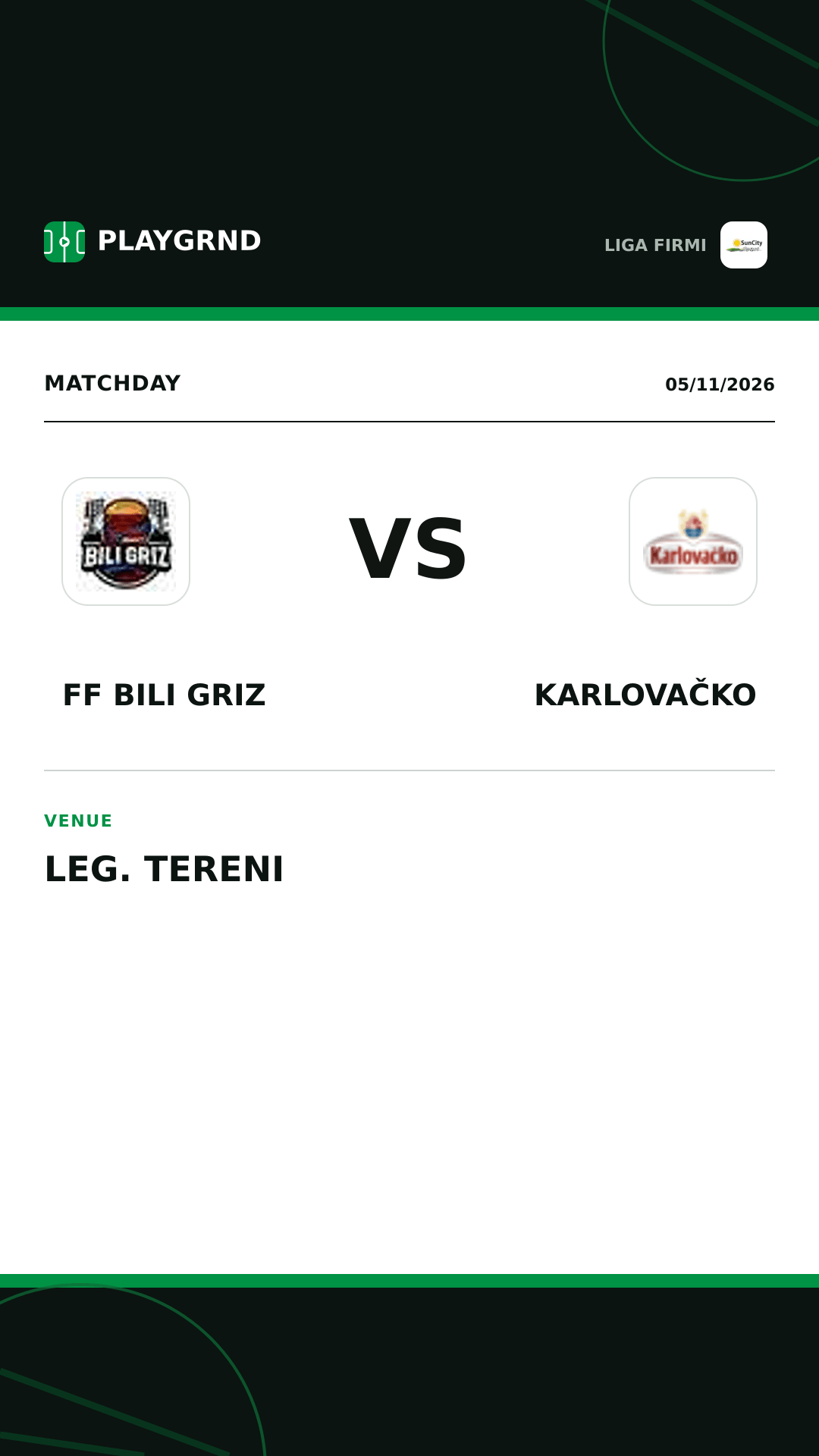Instagram artwork: FF Bili Griz vs Karlovačko