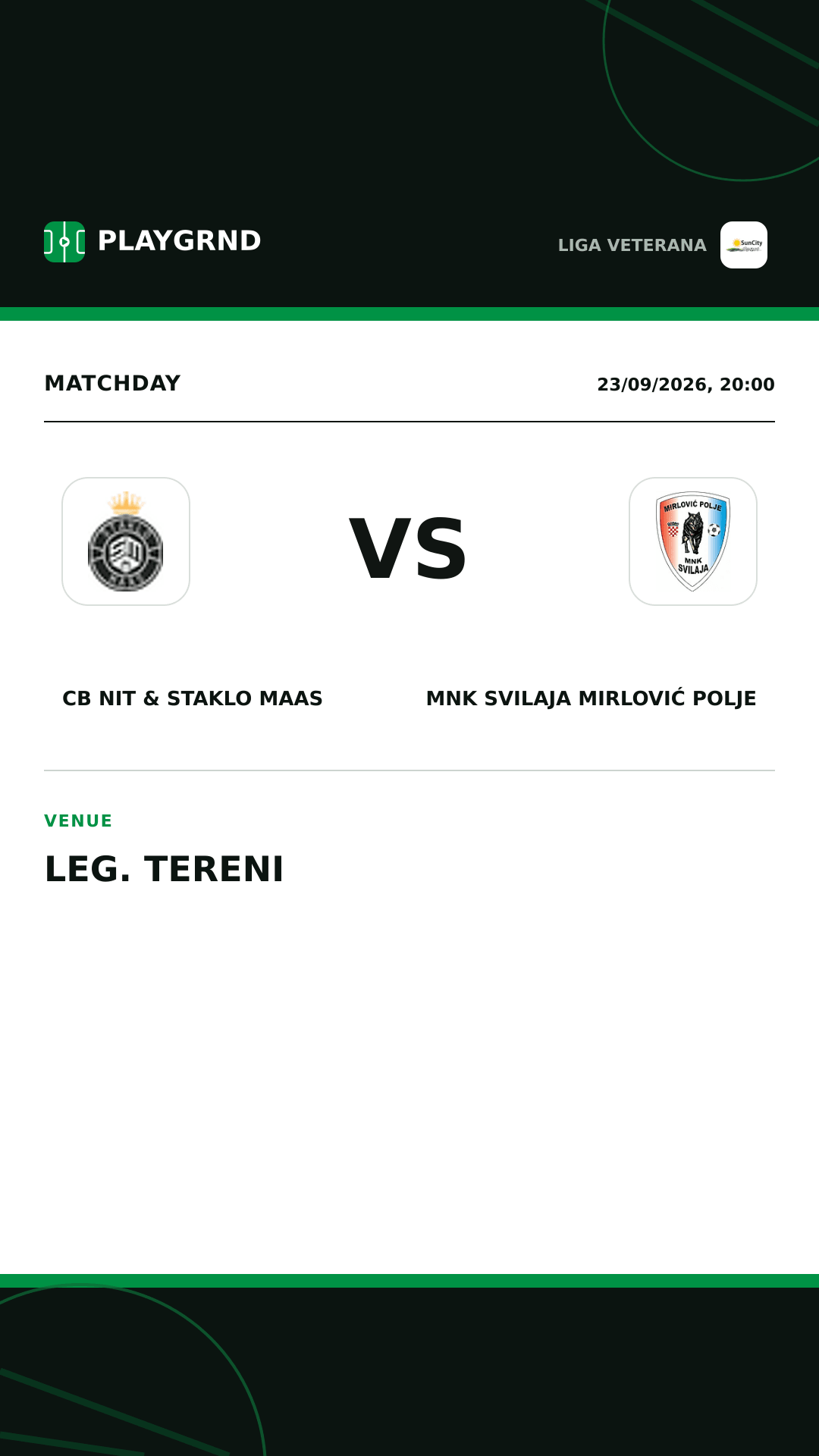 Instagram artwork: CB Nit & Staklo Maas vs MNK Svilaja Mirlović Polje